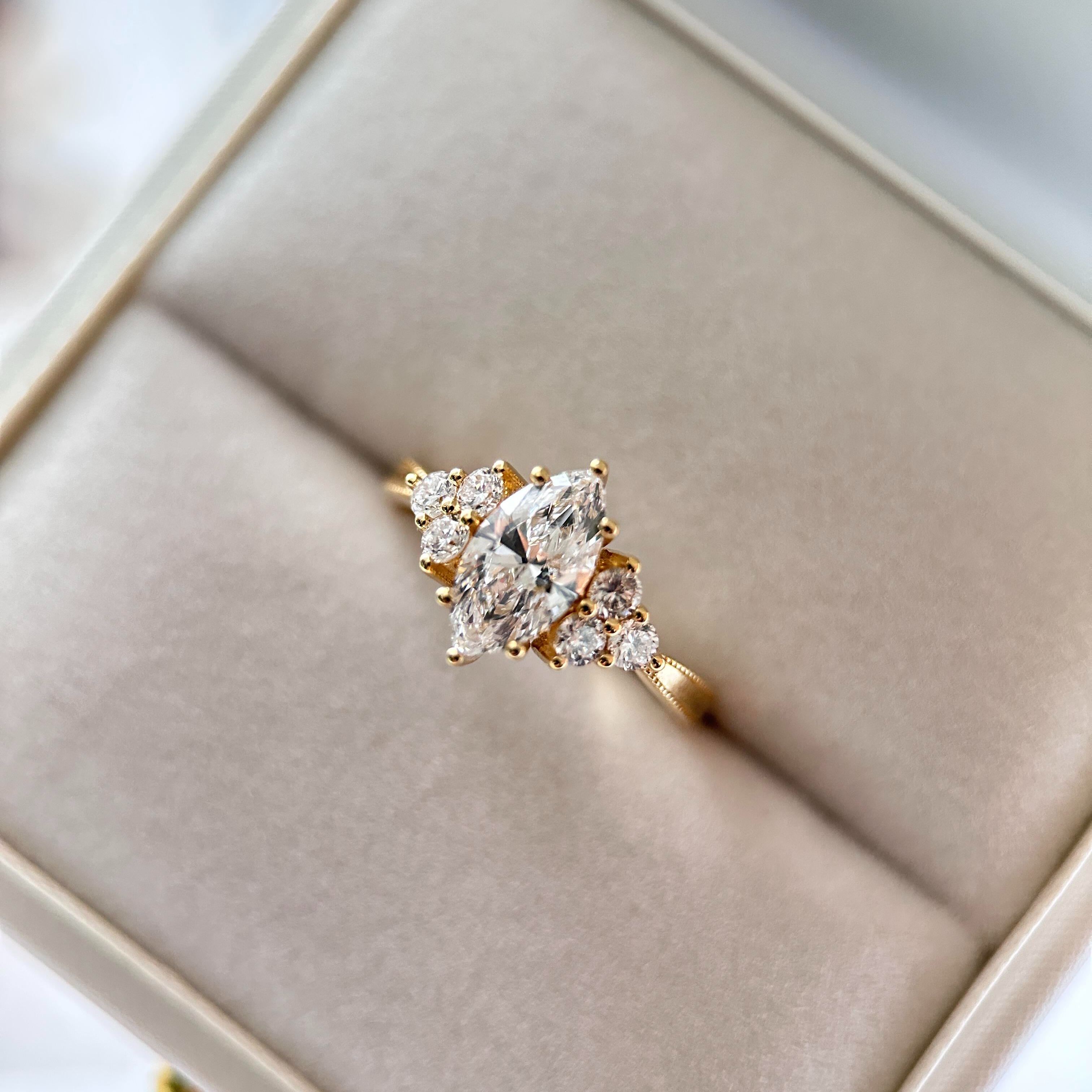 [Copy]Blue Hour 3.5ct Emerald Cut Azure Veins Sapphire Ring