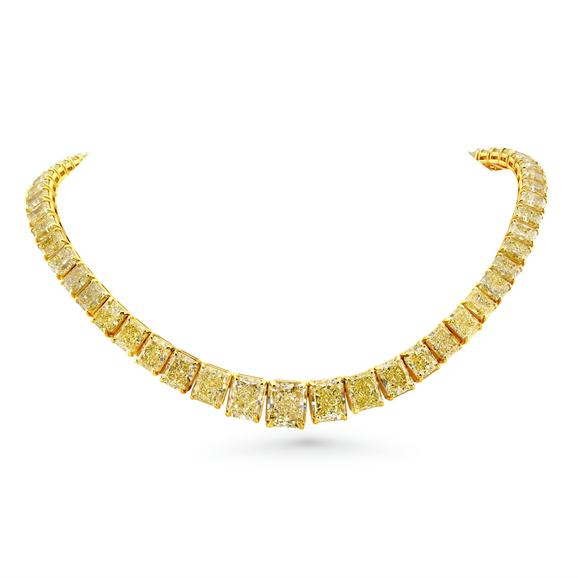 Radiant Cut Yellow Sapphire Choker Necklace