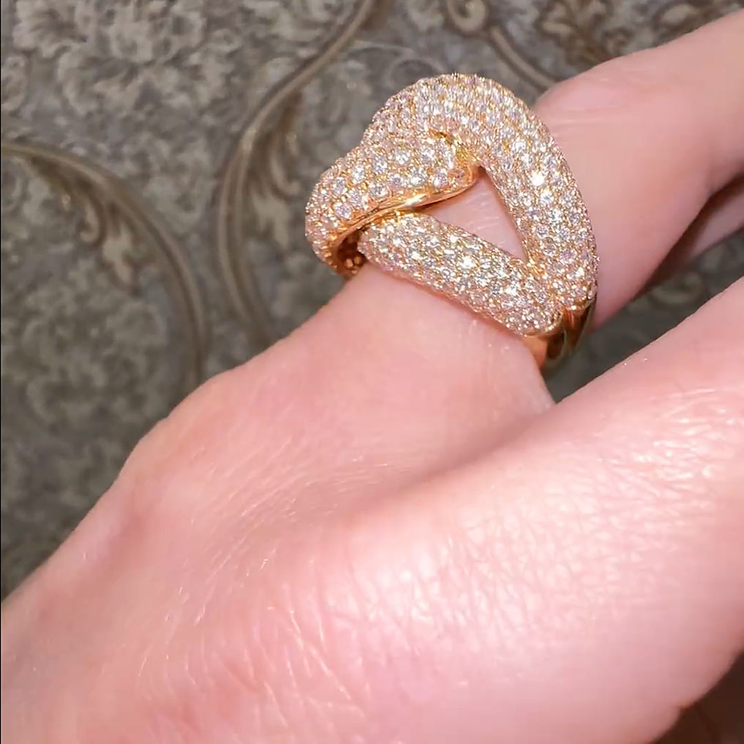 7.85ct Micro-Paved Setting White Sapphire Cocktail Ring