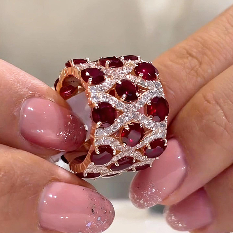 Grid Pattern Multi-Color Sapphire Round Cut Wide Wedding Band