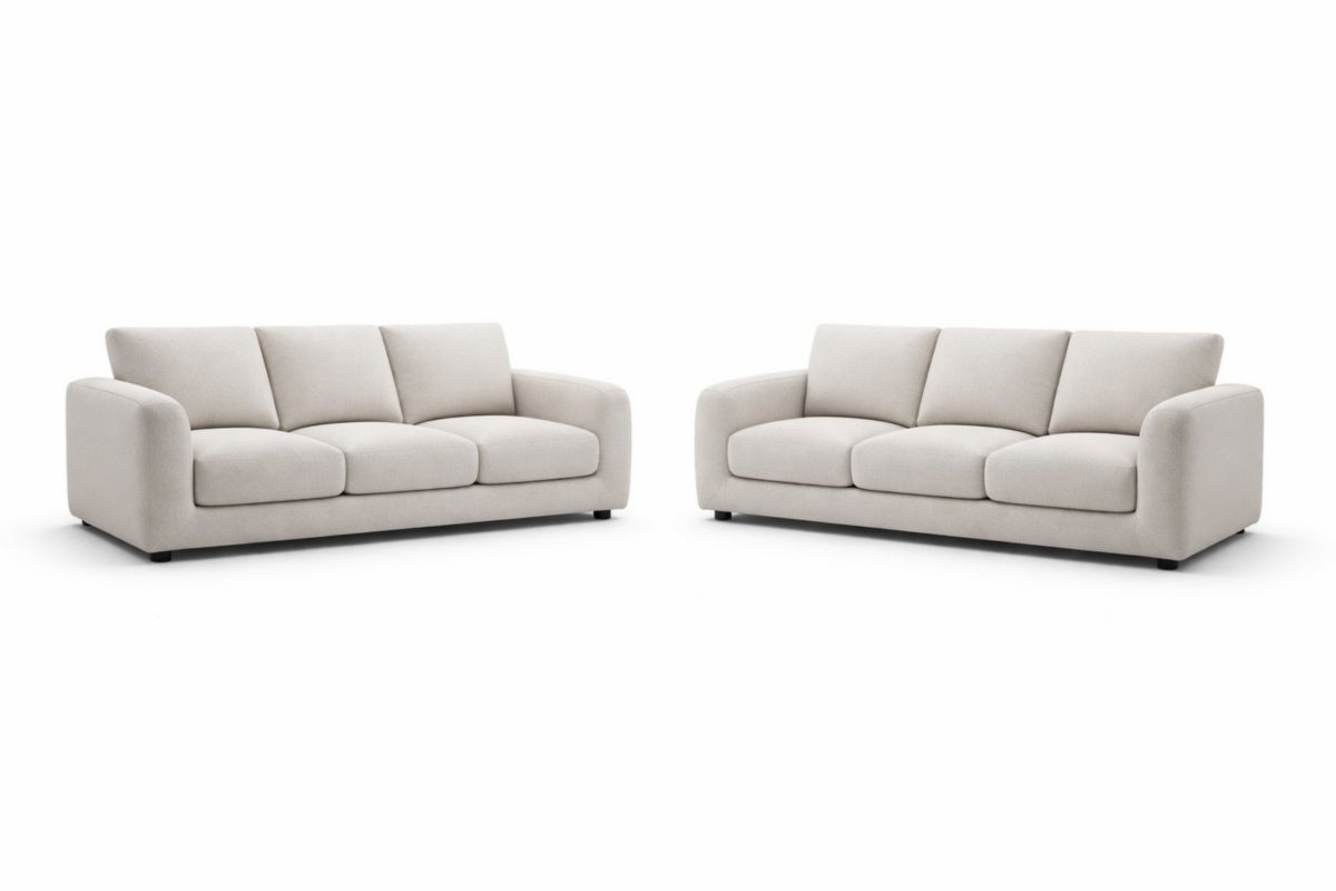 3-Sitzer Sofa Set Beige Stoff