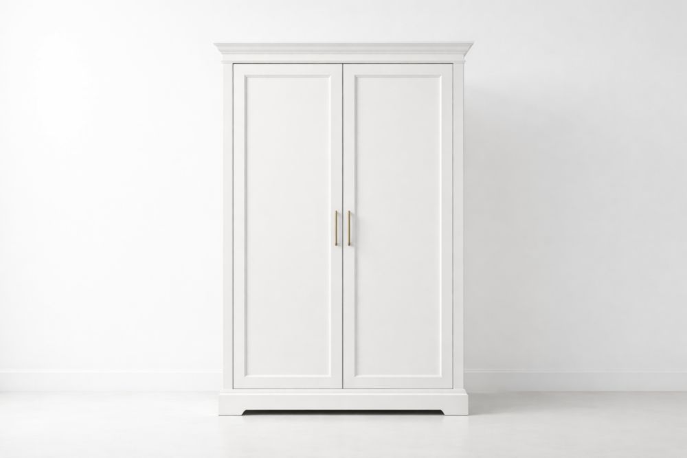 Kleiderschrank Massivholz Weiß 200x120x60 cm