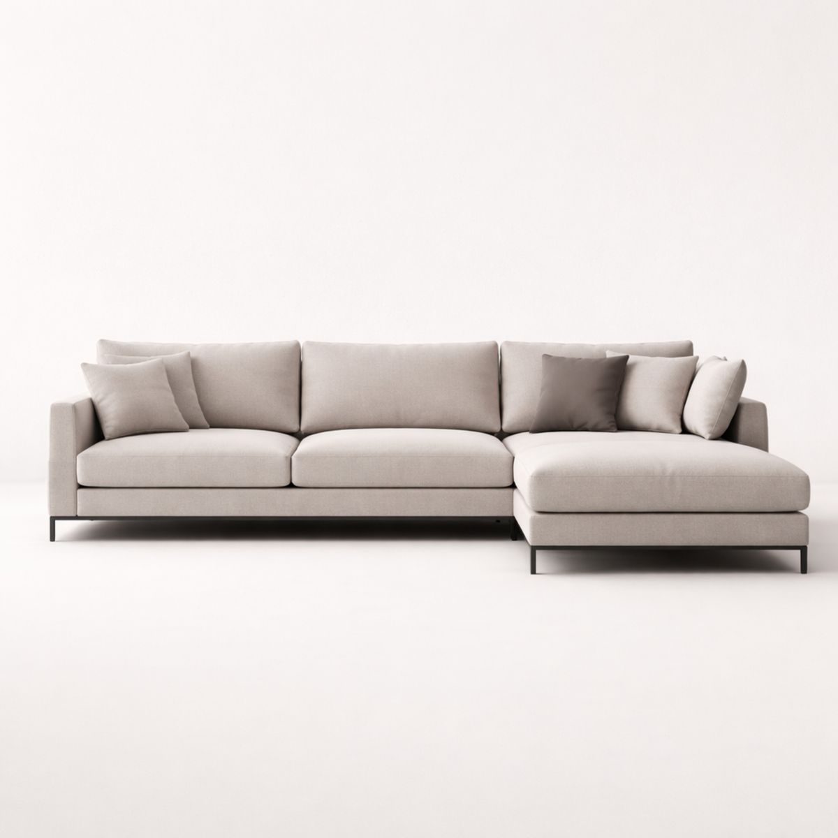 Ecksofa Stoff Beige 280cm x 210cm