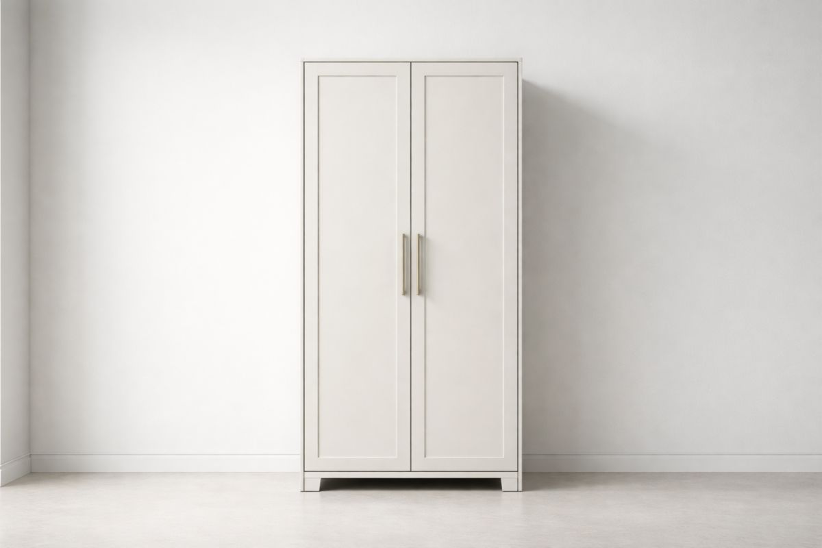 Kleiderschrank 2-türig MDF Beige 90x200x60cm