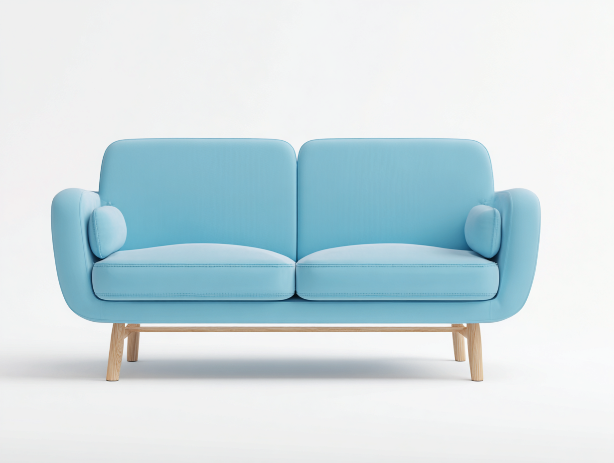 Canapé 2 places tissu-155x80x78 cm-bleu-salon-style moderne