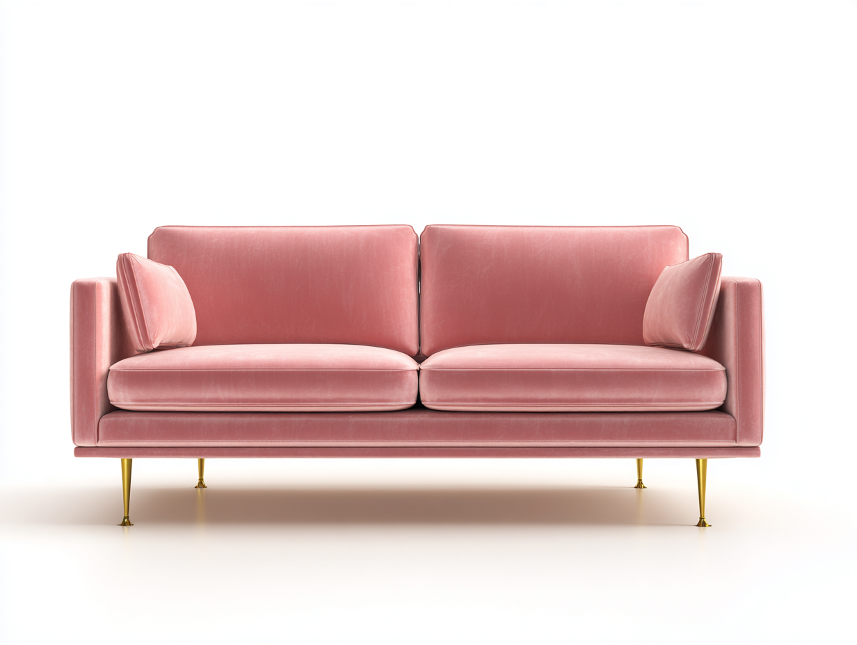 Canapé 2 places tissu-168x83x80 cm-rose-salon-style moderne