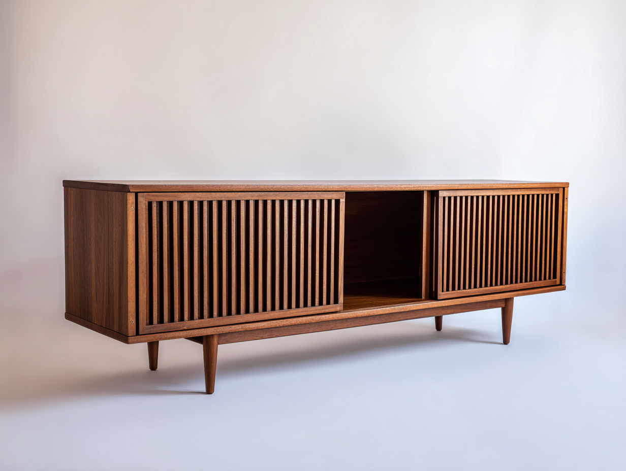 Meuble TV bois-180x40x55 cm-marron-salon-style moderne