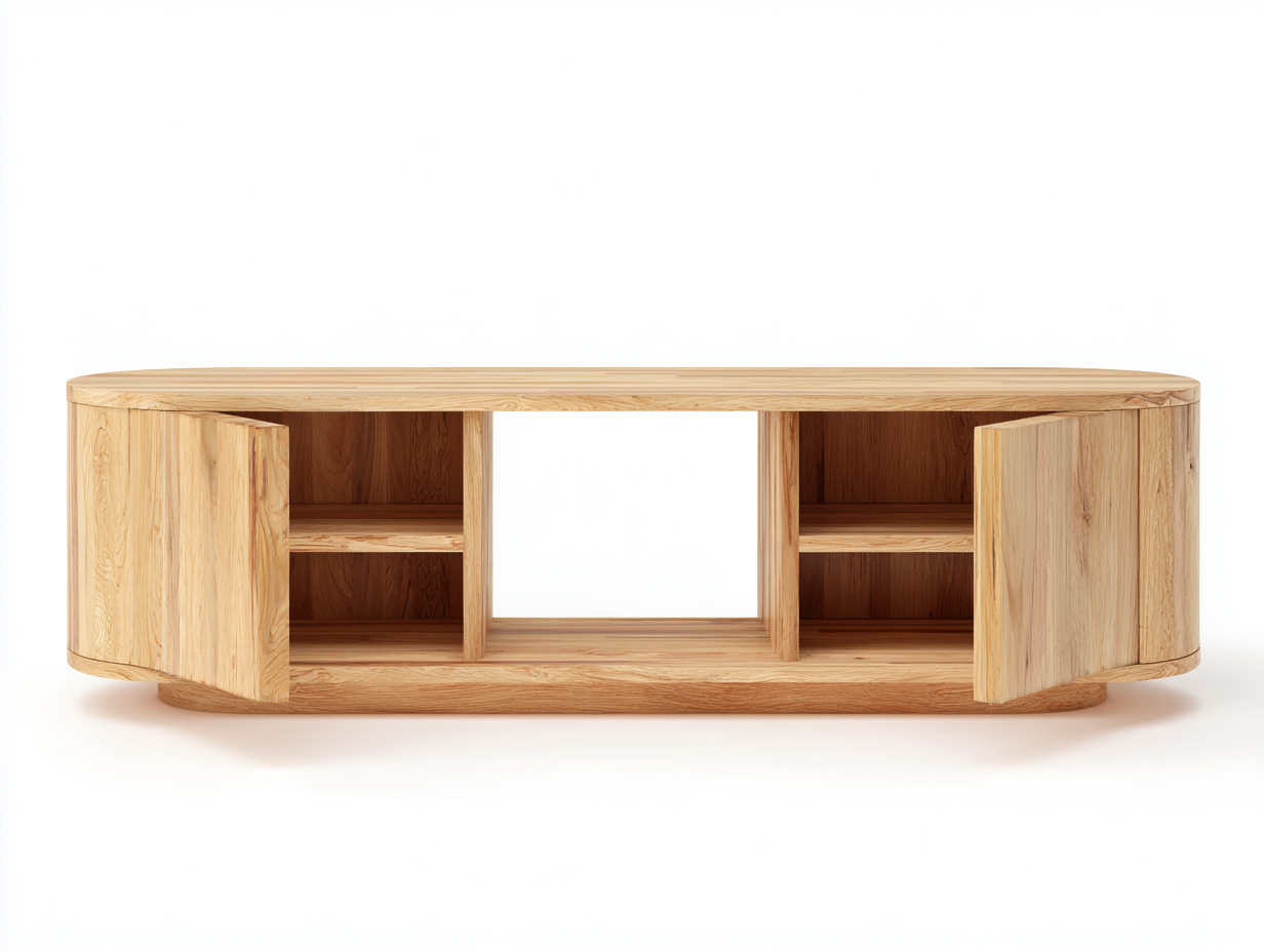 Meuble TV bois-200x40x50 cm-marron-salon-style moderne