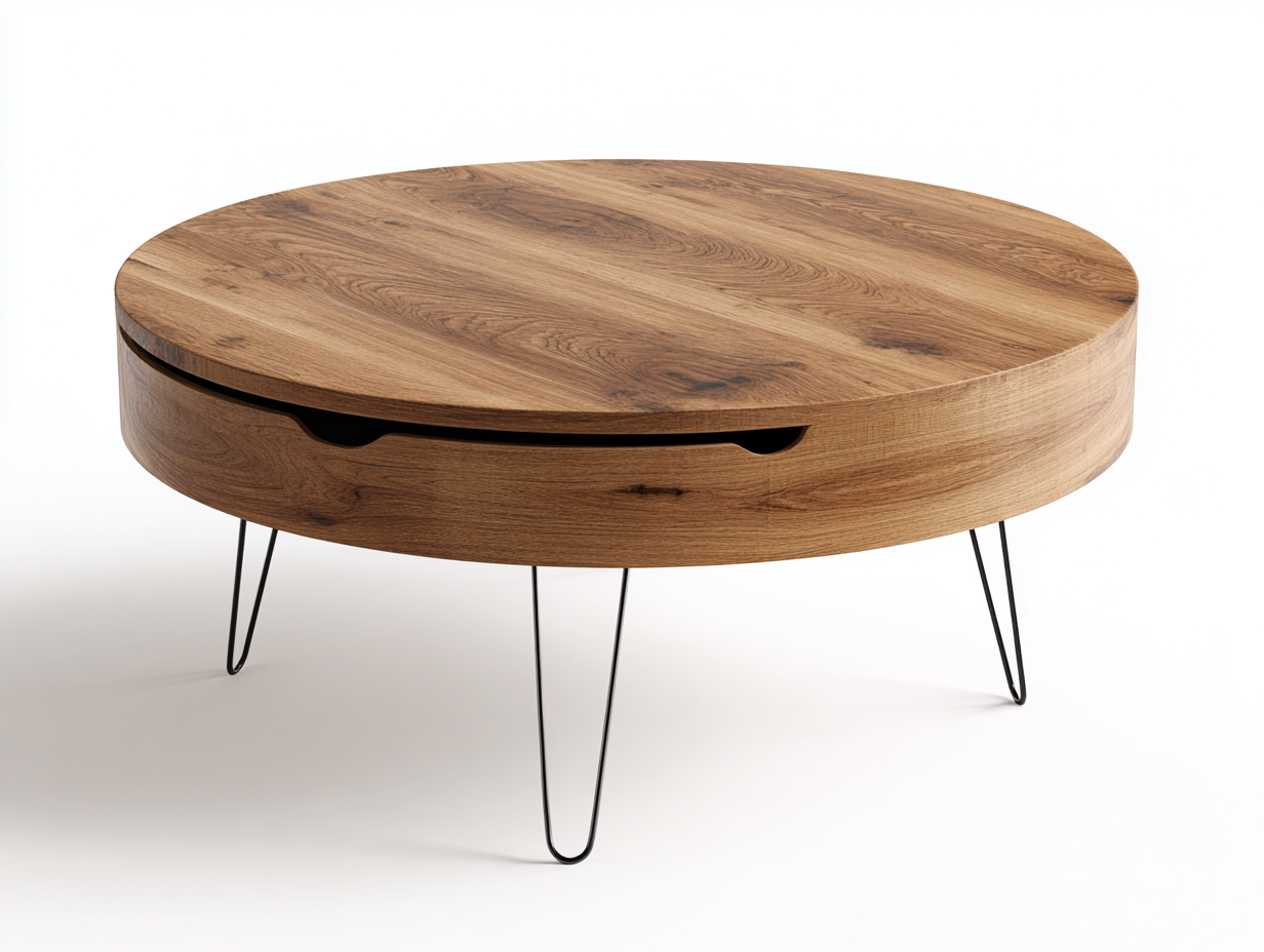 Table basse bois-90x90x40 cm-marron-salon-style moderne