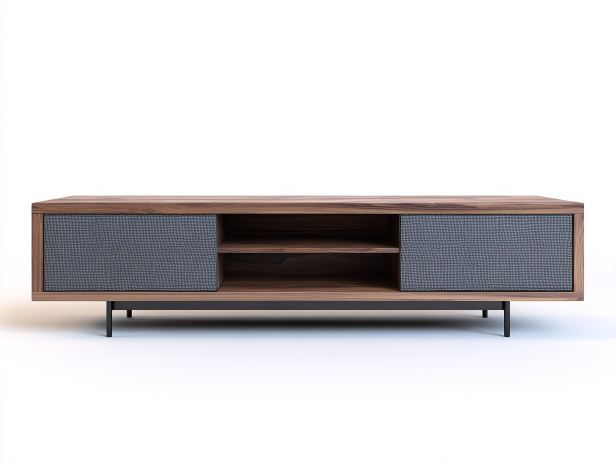 Meuble TV bois-170x40x50 cm-marron-salon-style moderne