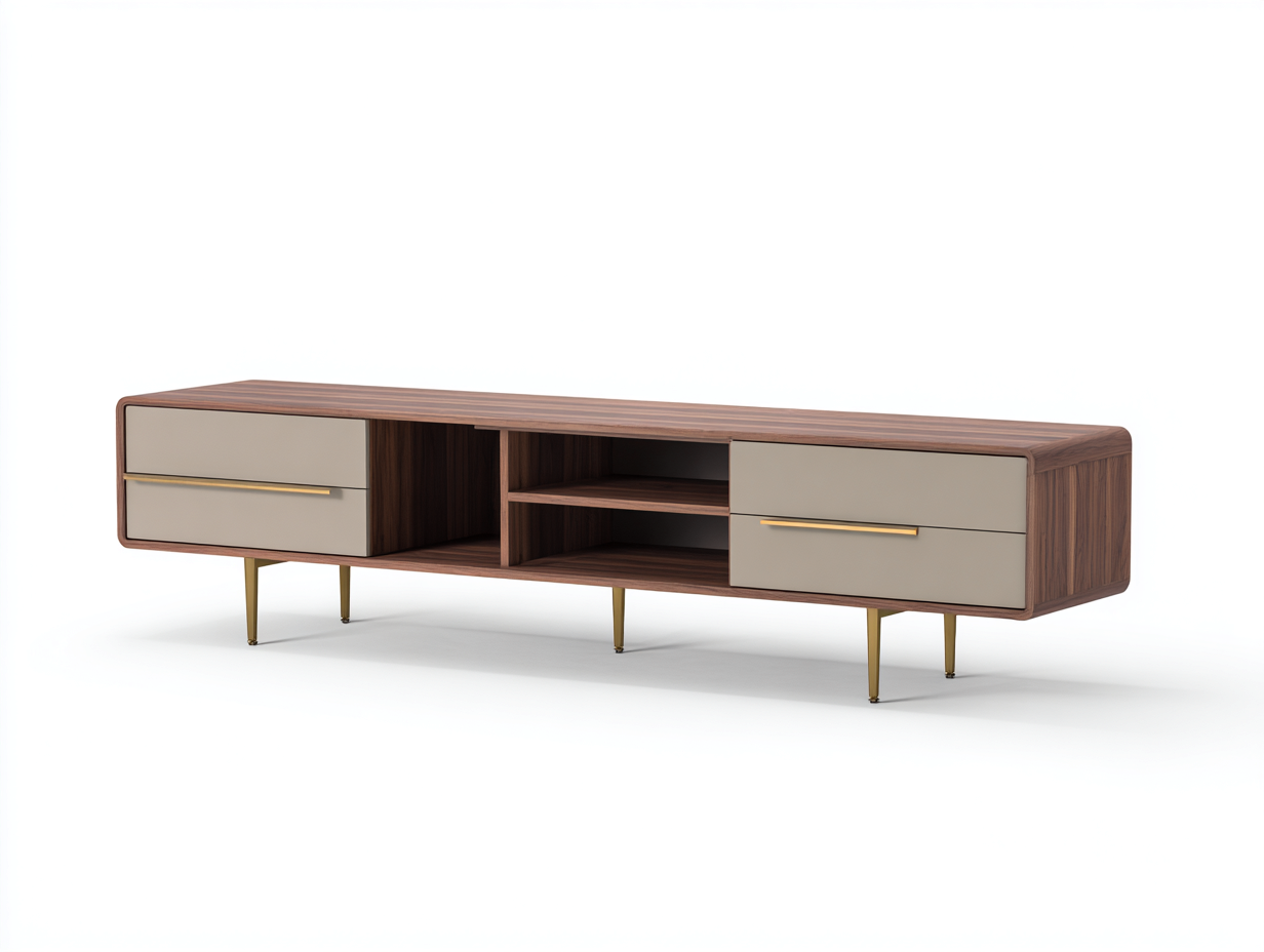 Meuble TV bois-160x40x50 cm-marron-salon-style moderne