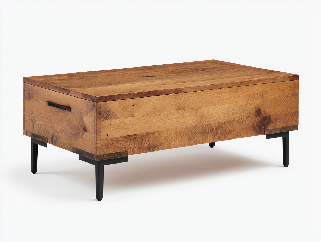 Table basse bois-120x60x40 cm-marron-salon-style industriel