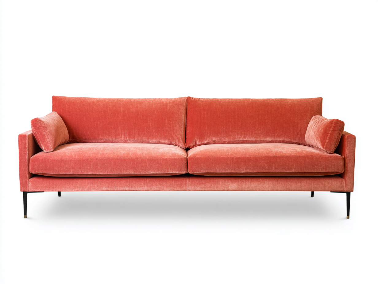 Canapé 2 places tissu-175x85x80 cm-orange-salon-style moderne