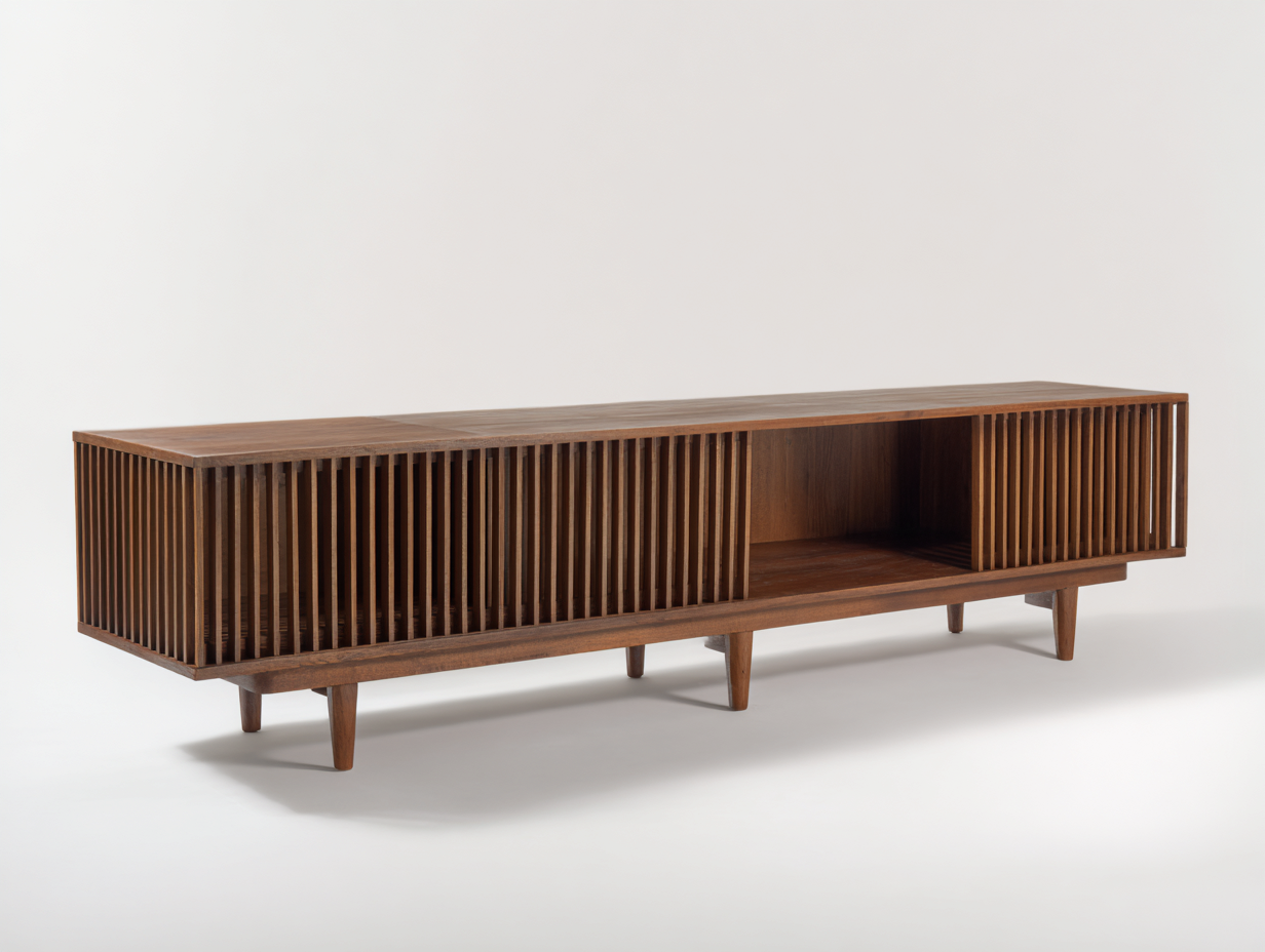 Meuble TV bois-200x40x50 cm-marron-salon-style moderne