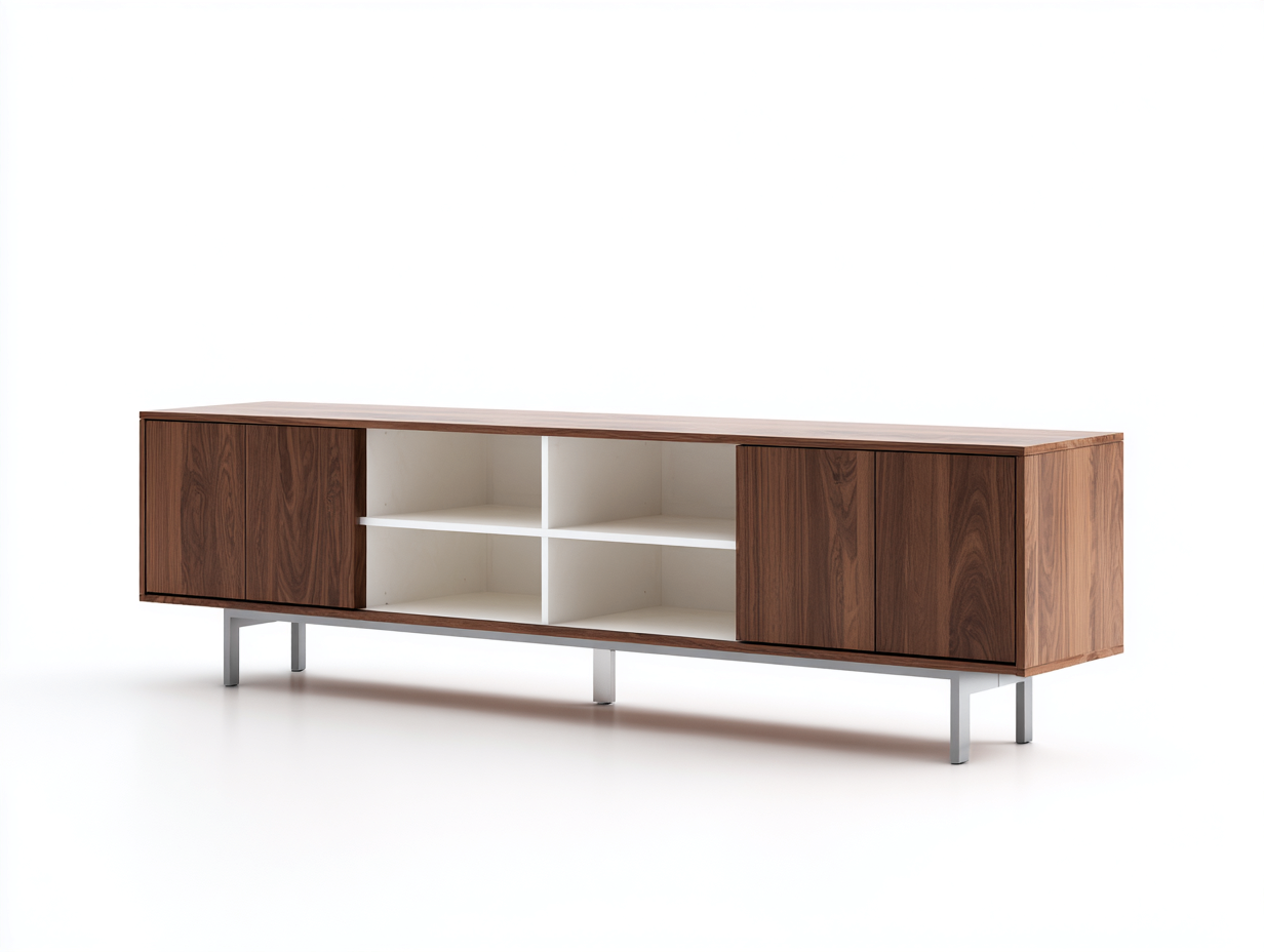Meuble TV bois-180x40x55 cm-marron-salon-style moderne