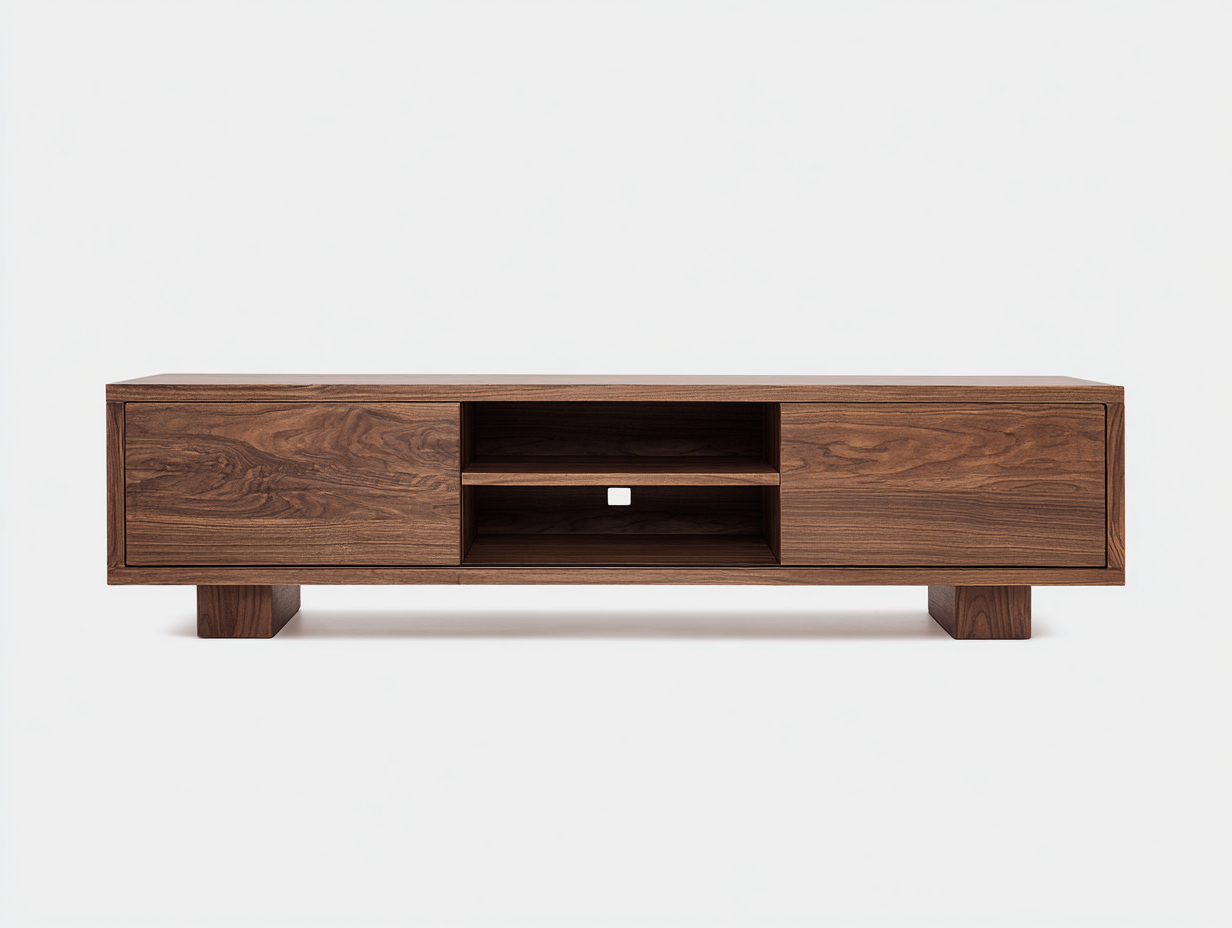 Meuble TV bois-160x40x50 cm-marron-salon-style moderne