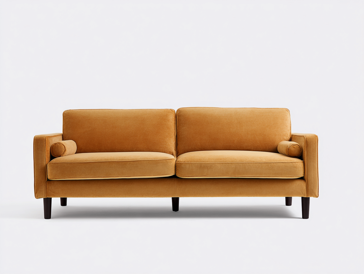 Canapé 2 places tissu-175x85x80 cm-orange-salon-style moderne