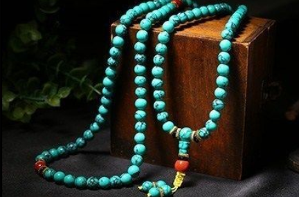 [Prayer Beads] Tibetan-Style Turquoise — Triple-Layered Energy Protection