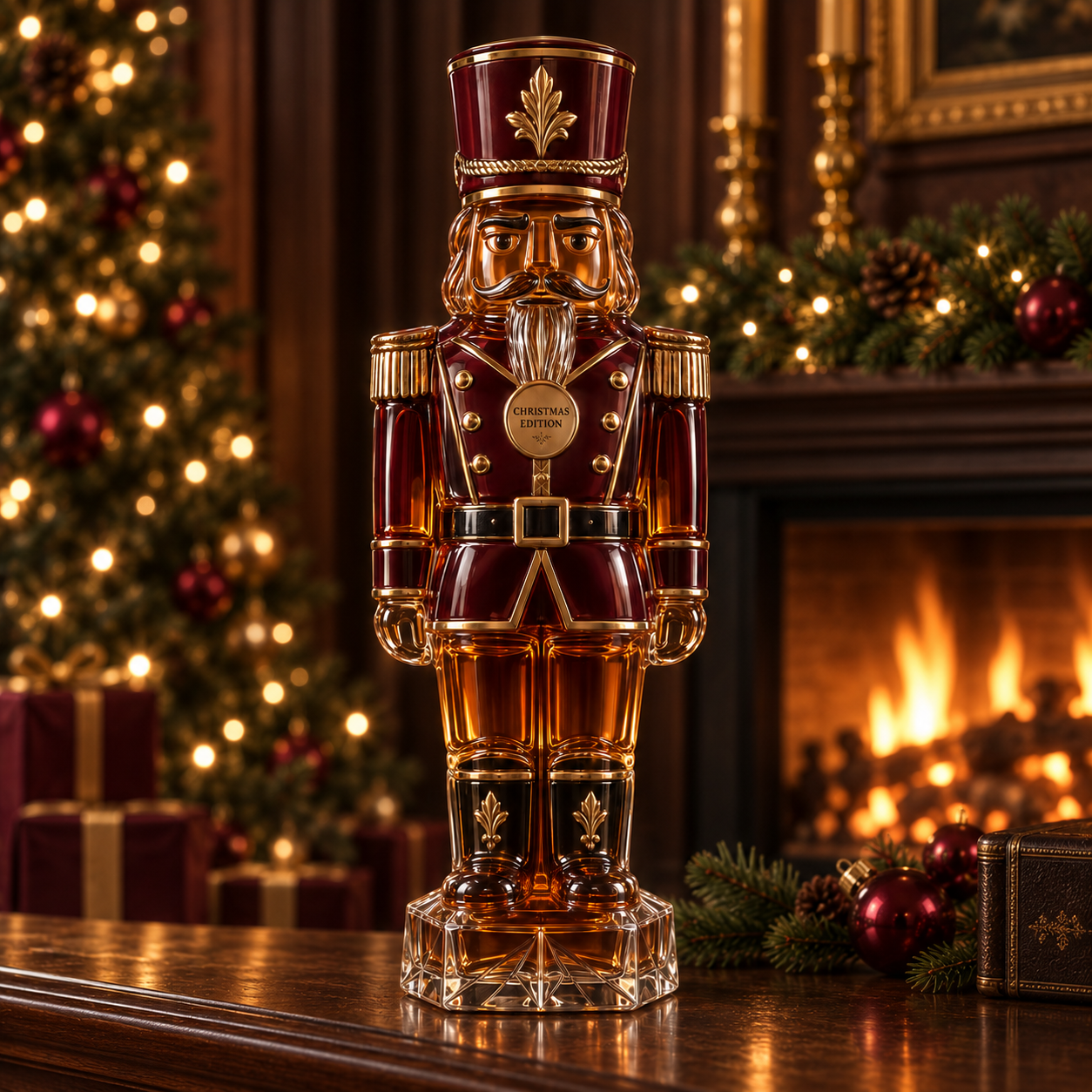 Royal Nutcracker Christmas Whiskey Decanter – Burgundy & Forest Green Collector Editions