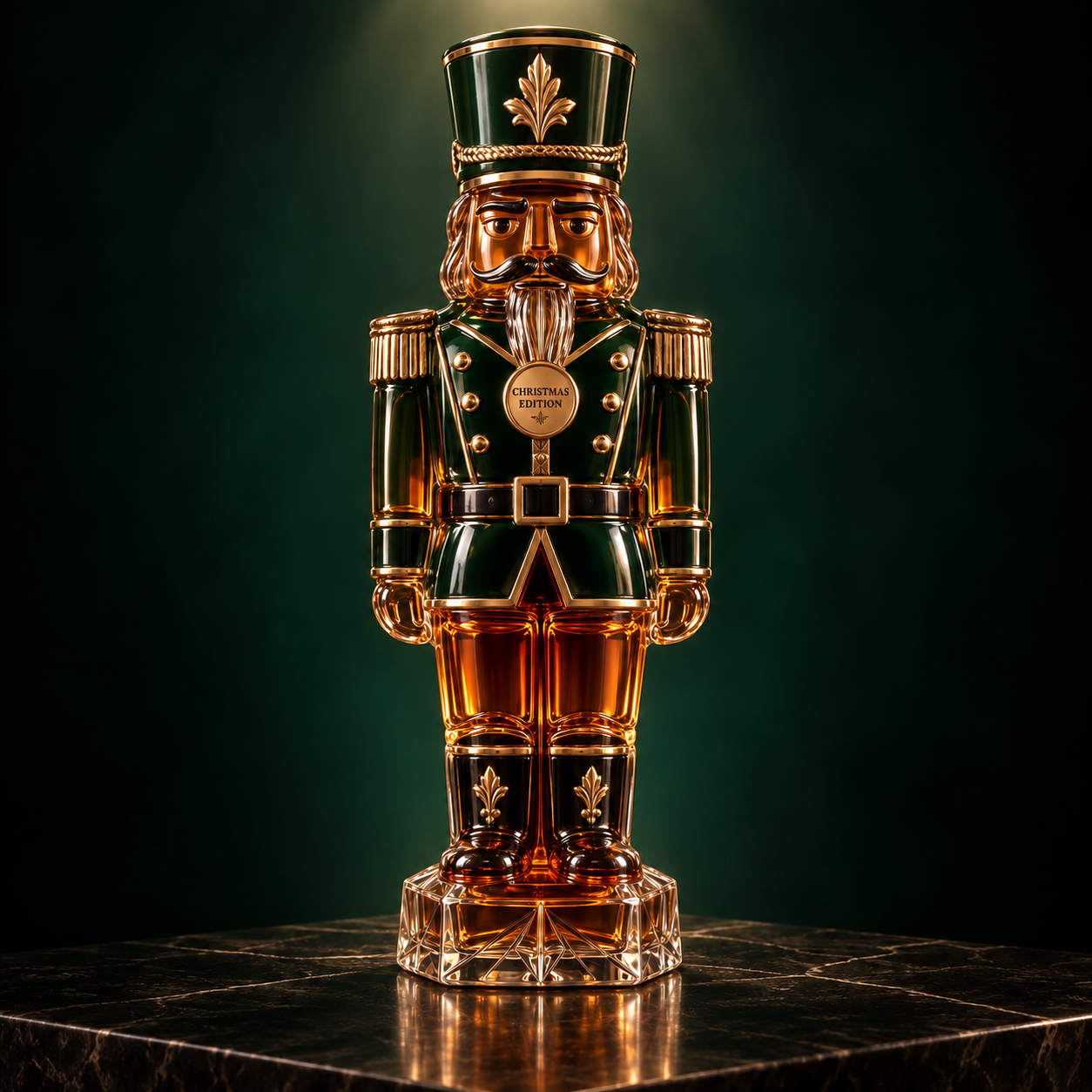 Royal Nutcracker Christmas Whiskey Decanter – Burgundy & Forest Green Collector Editions