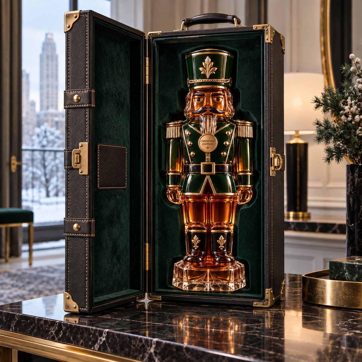 Royal Nutcracker Christmas Whiskey Decanter – Burgundy & Forest Green Collector Editions