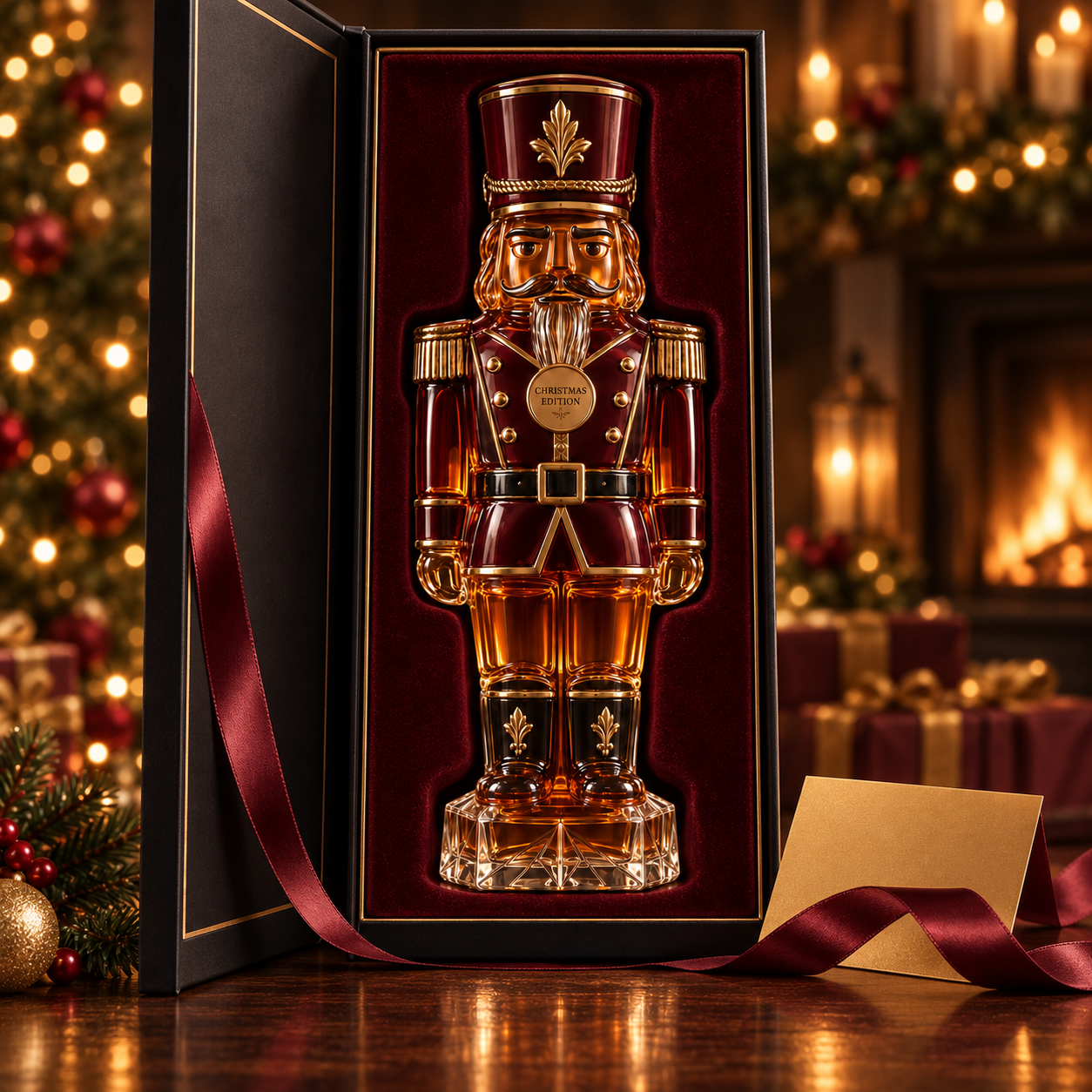 Royal Nutcracker Christmas Whiskey Decanter – Burgundy & Forest Green Collector Editions