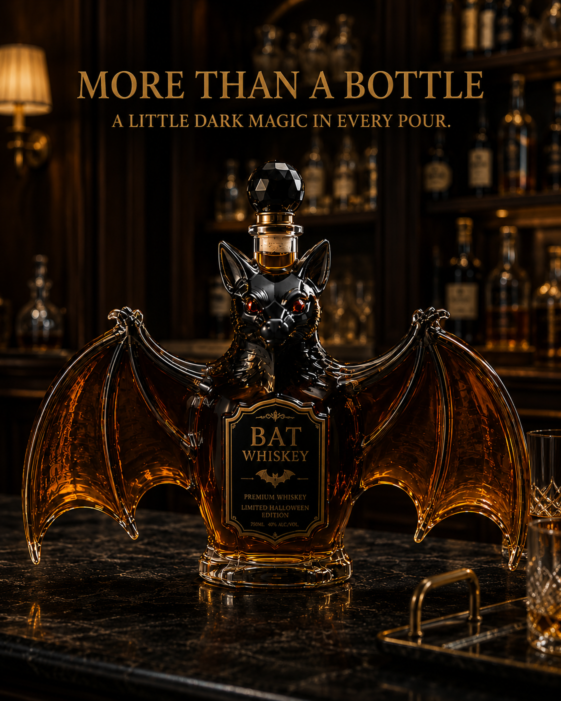 Halloween Bat Wine Bottle Halloween Bat Wine Bottle product view