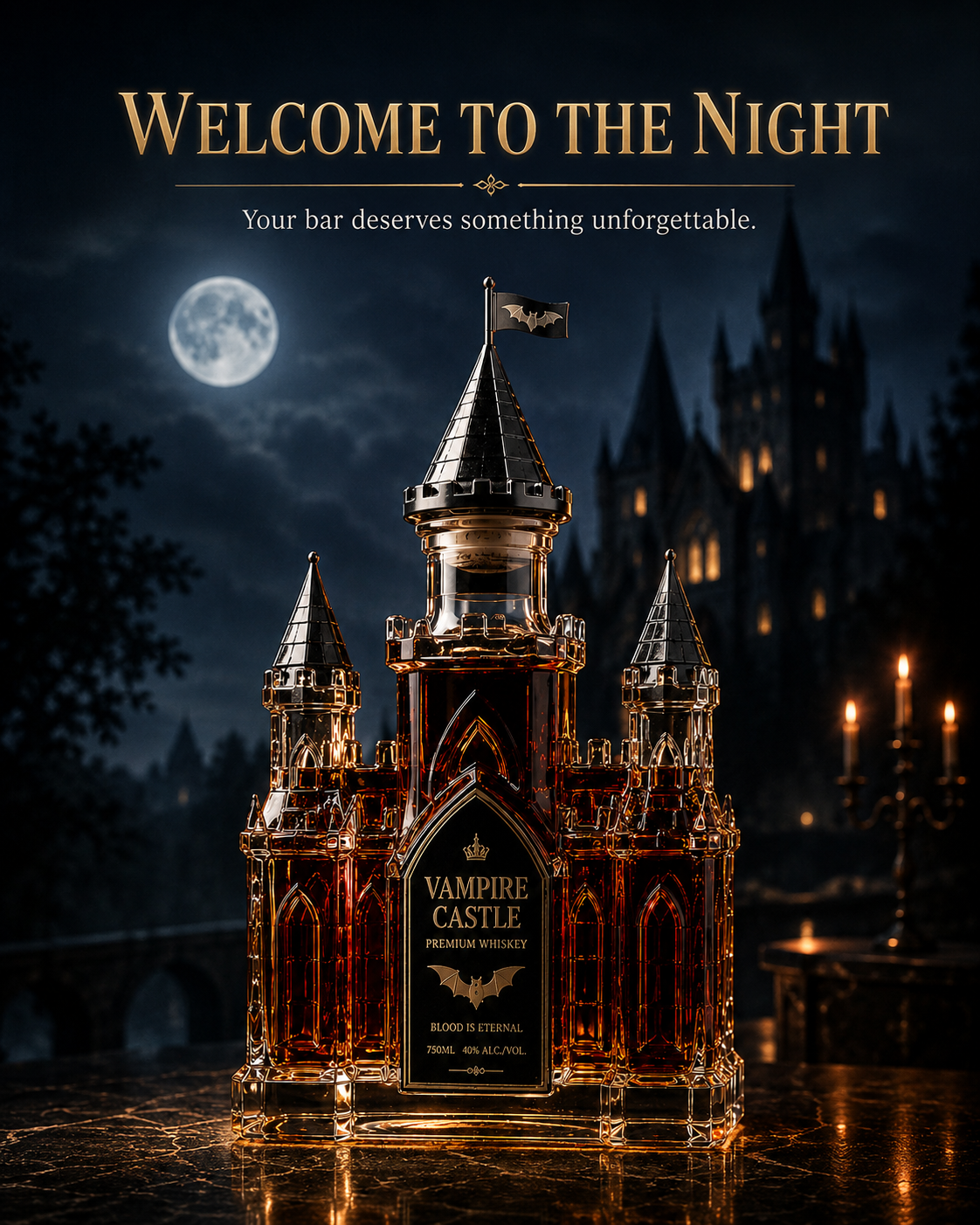 Castle Halloween Series &ndash; Castle Wine Bottle product view