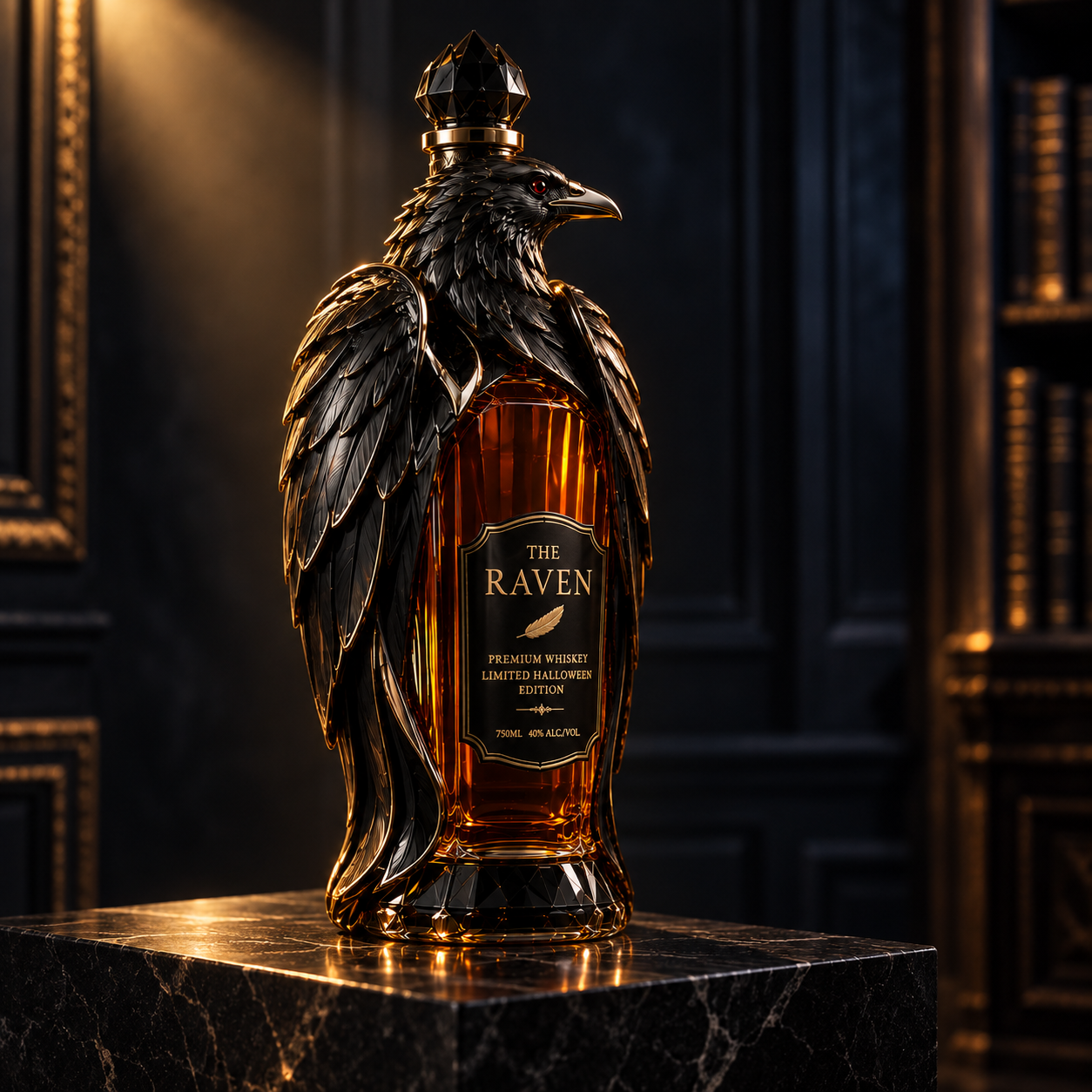 🎃Halloween Series – Dark Raven Wine Bottle