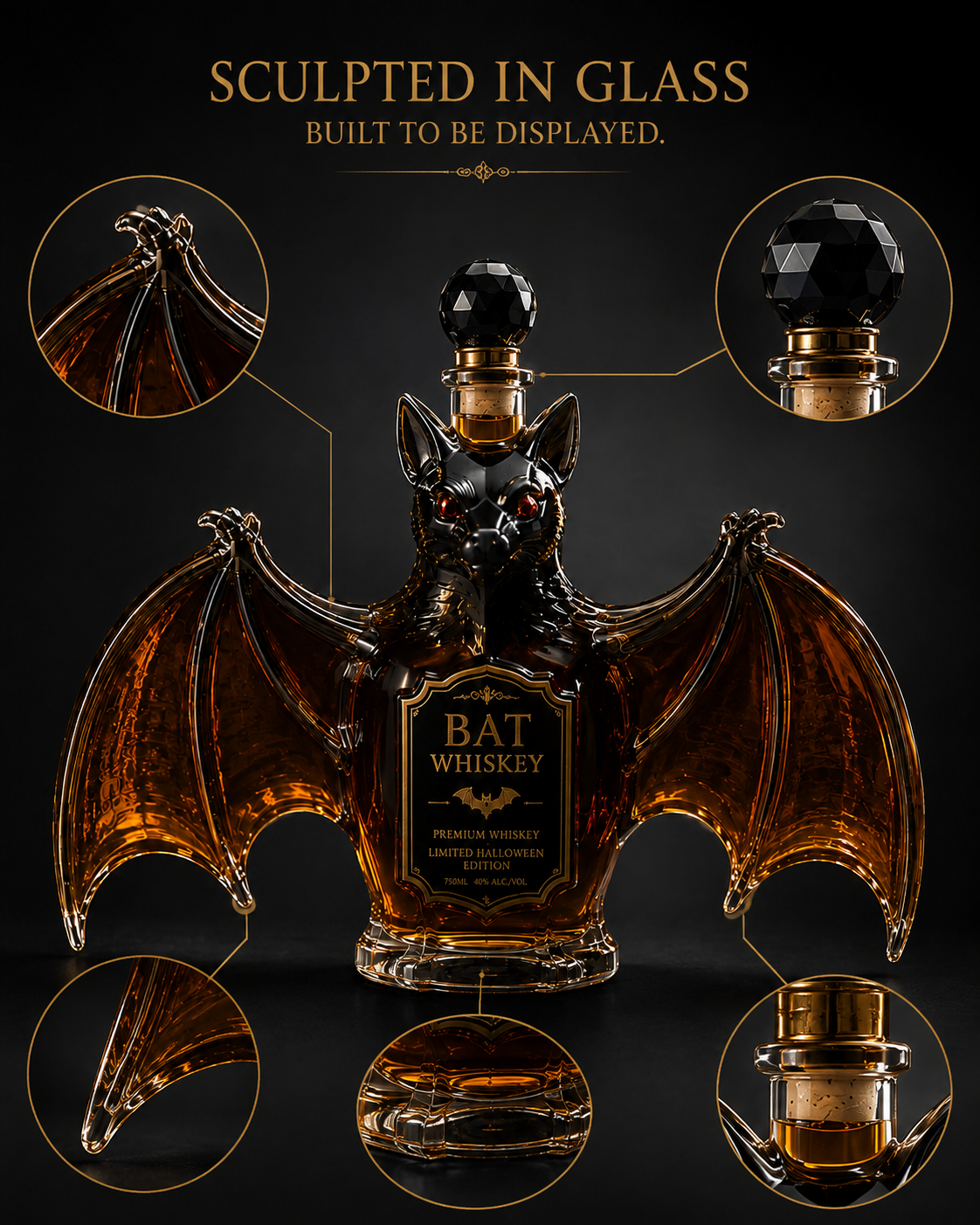 Halloween Bat Wine Bottle Halloween Bat Wine Bottle product view