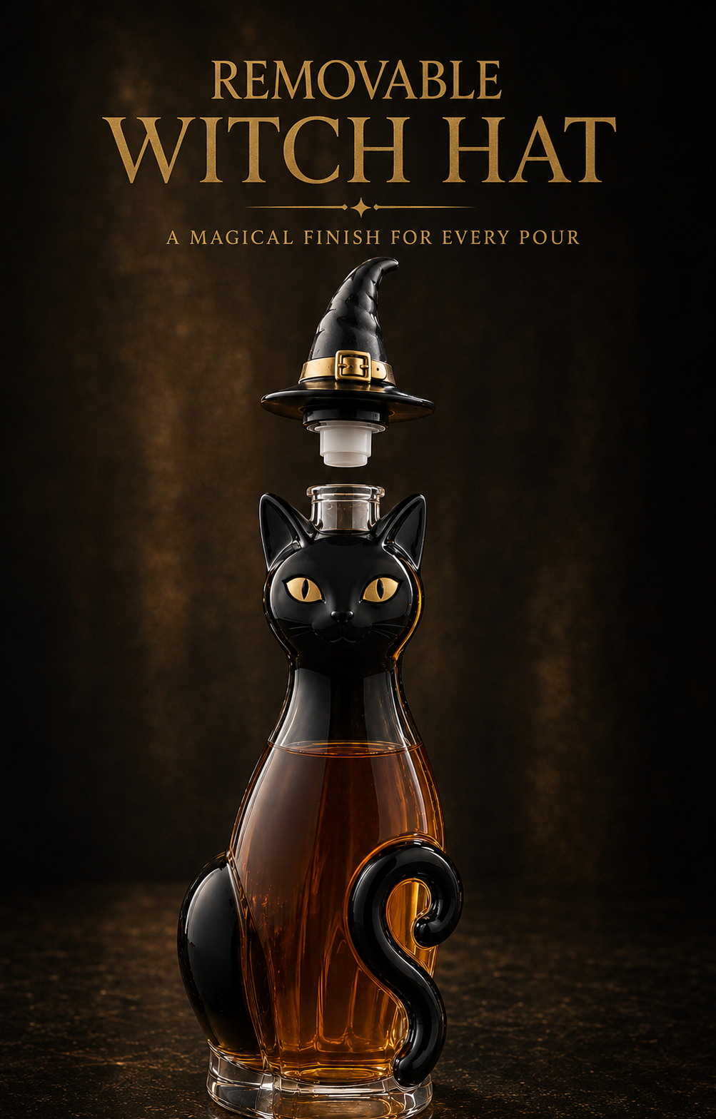 Black Cat Witch Wine Bottle Halloween Series Wine Bottle &ndash; Black Cat Witch Wine Bottle product view