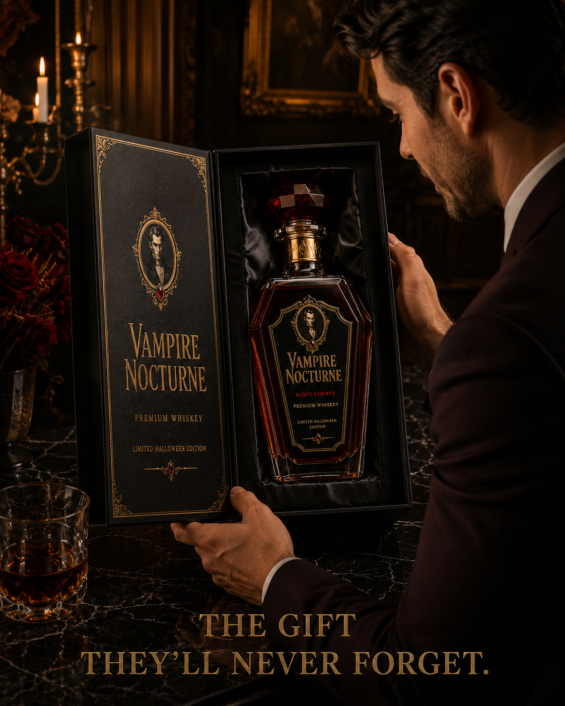 Vampire Wine Bottle Halloween Series &ndash; Vampire Wine Bottle product view