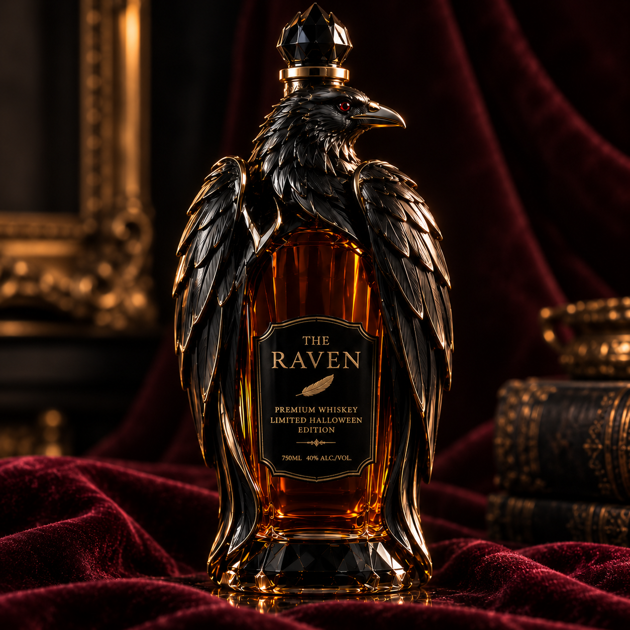 🎃Halloween Series – Dark Raven Wine Bottle