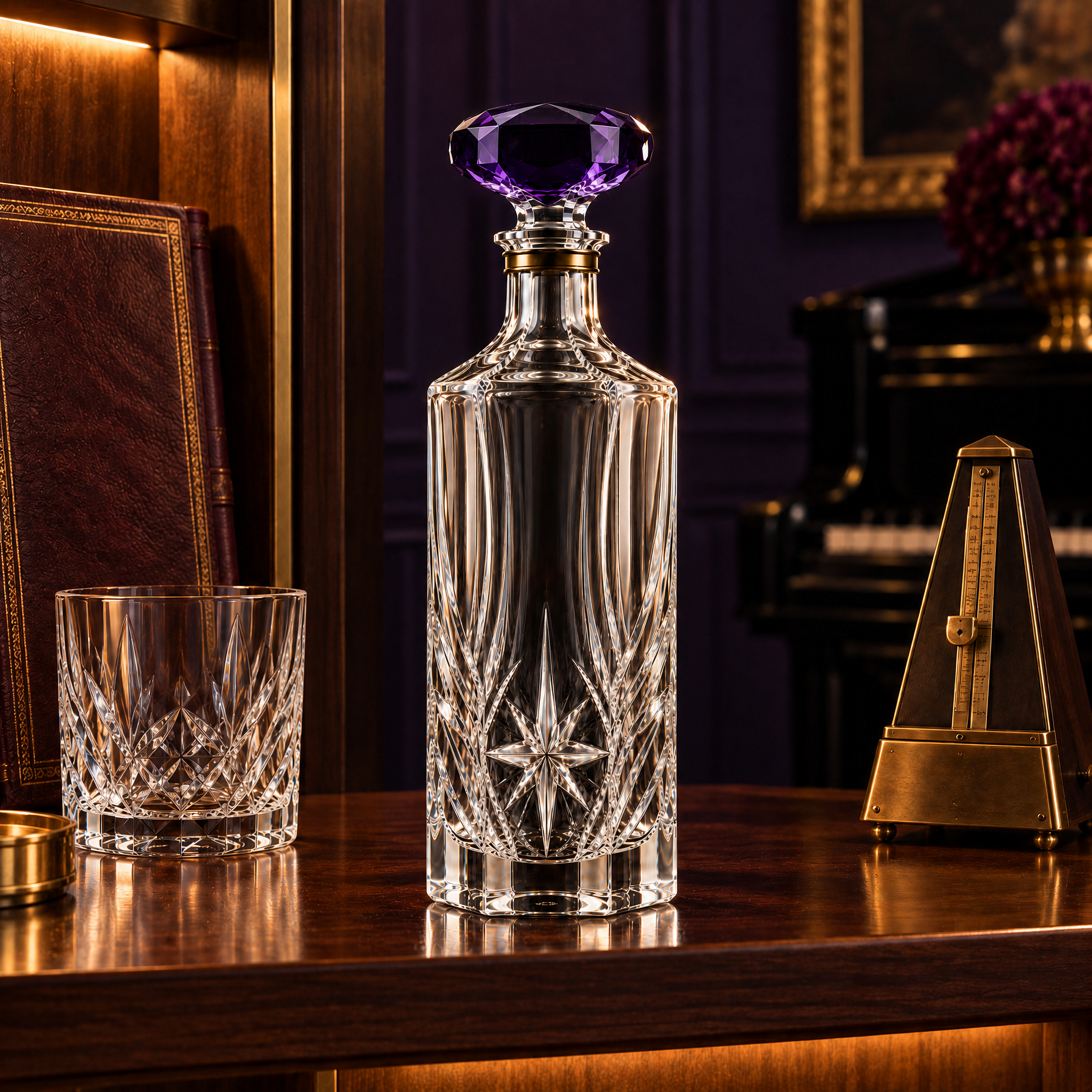 Kaelvorny Amethyst Nocturne Luxury Crystal Decanter — The Heirloom Facets Collection