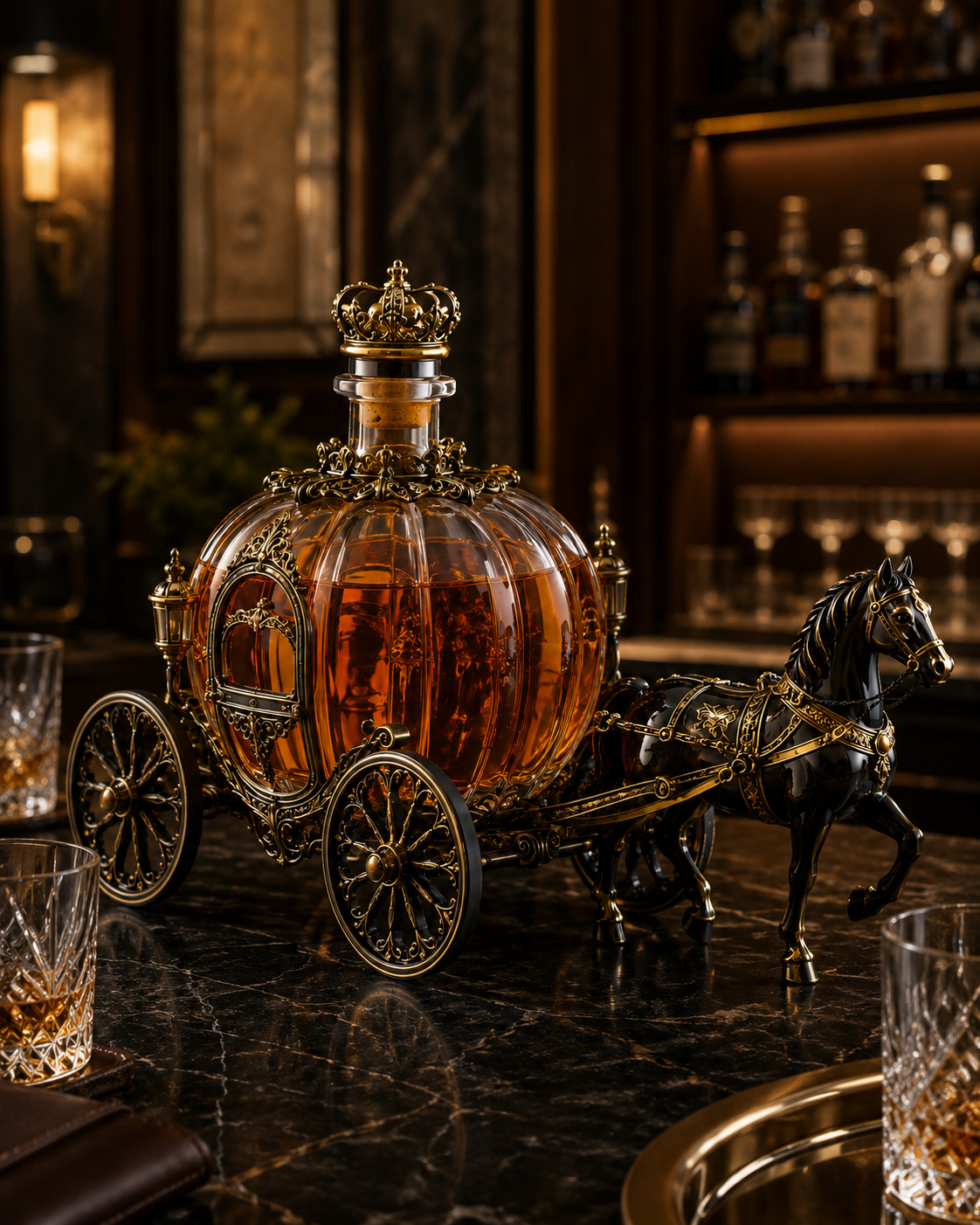 Pumpkin Carriage Wine Bottle Pumpkin Carriage Wine Bottle product view