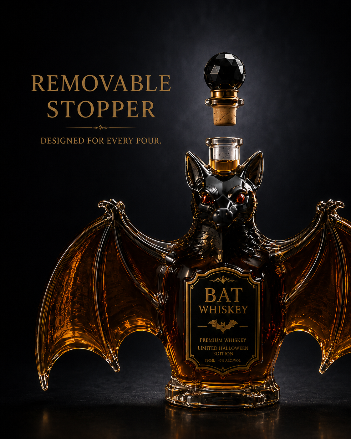 Halloween Bat Wine Bottle Halloween Bat Wine Bottle product view