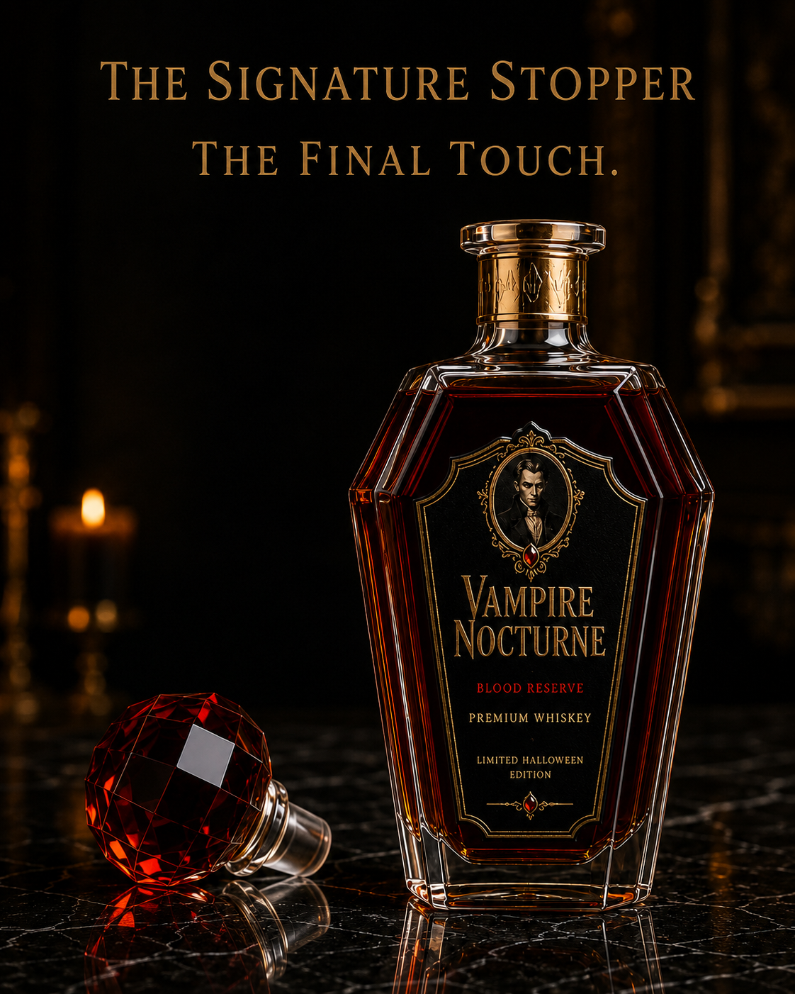 Vampire Wine Bottle Halloween Series &ndash; Vampire Wine Bottle product view