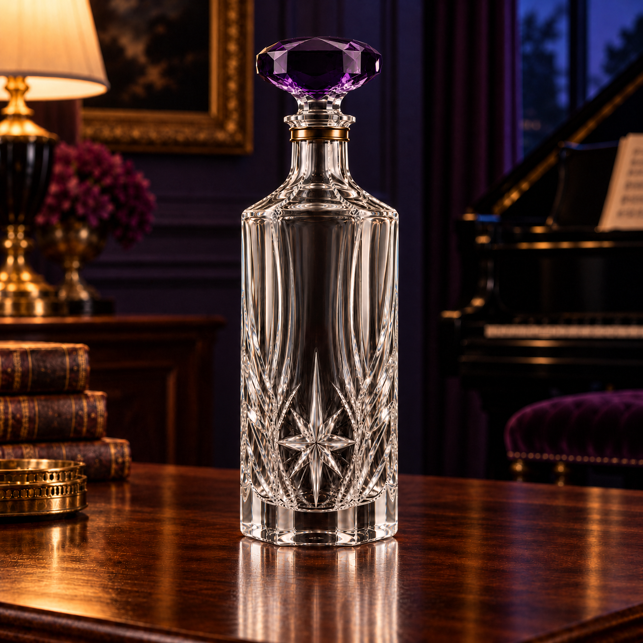 Kaelvorny Amethyst Nocturne Luxury Crystal Decanter — The Heirloom Facets Collection