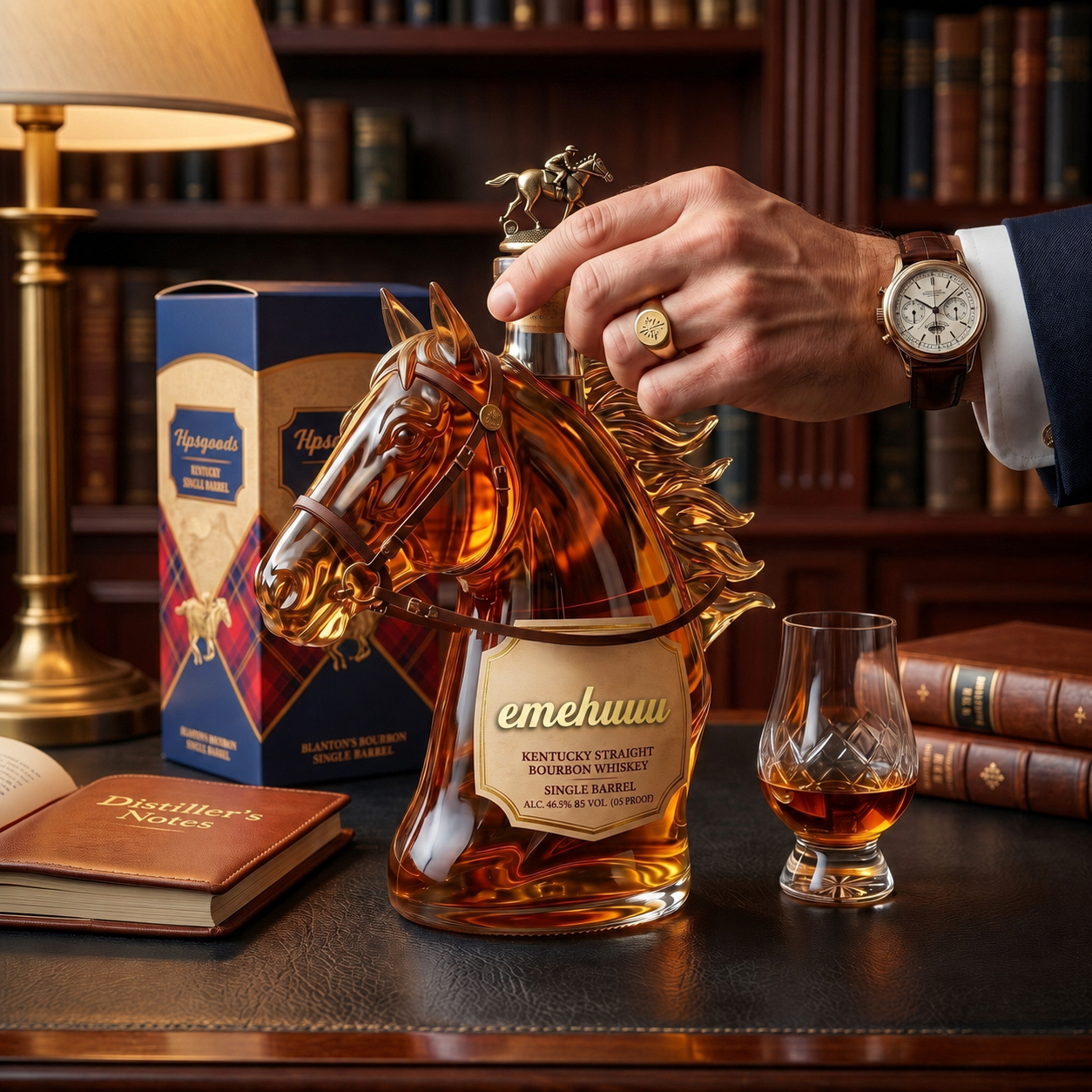 Premium Horse Head Whiskey Bottle