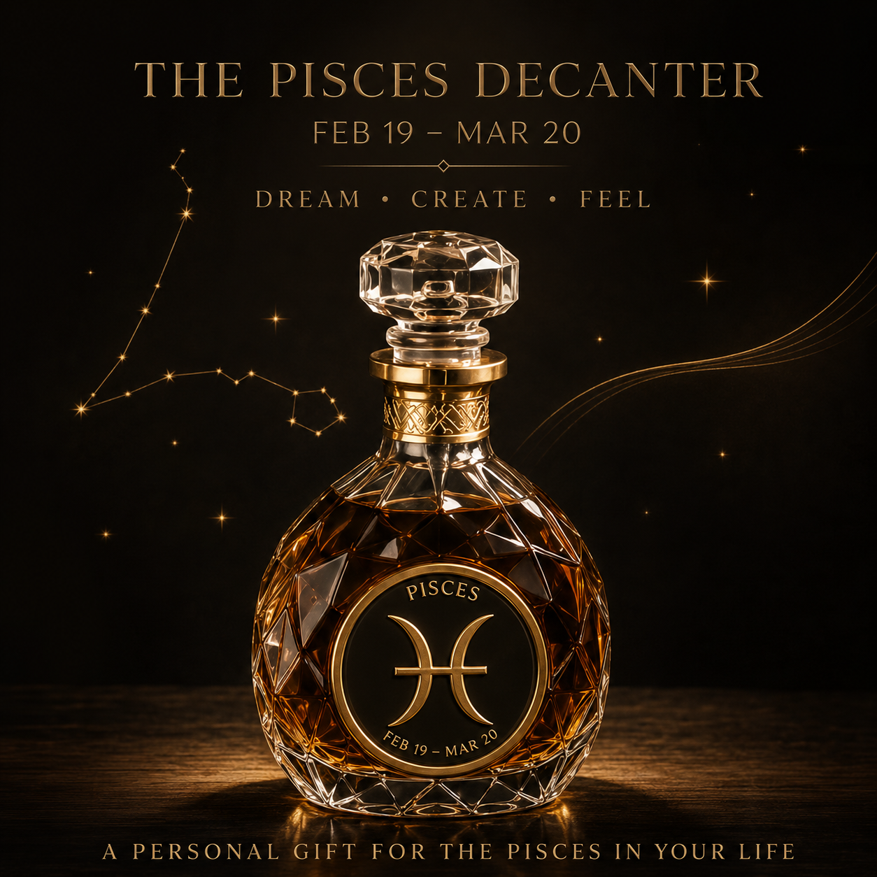 Pisces Pisces-Shaped Wine Bottle gift presentation