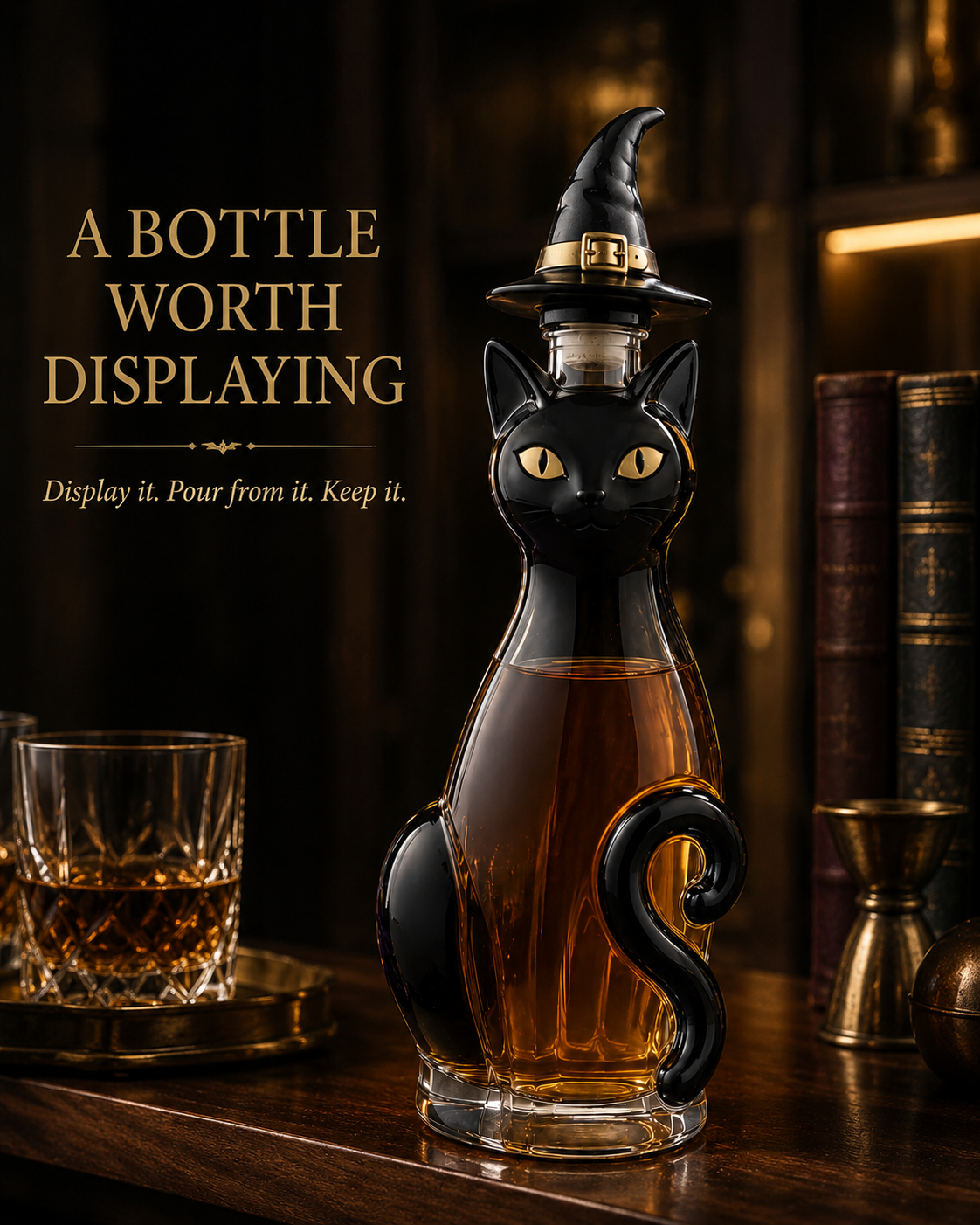 Black Cat Witch Wine Bottle Halloween Series Wine Bottle &ndash; Black Cat Witch Wine Bottle product view