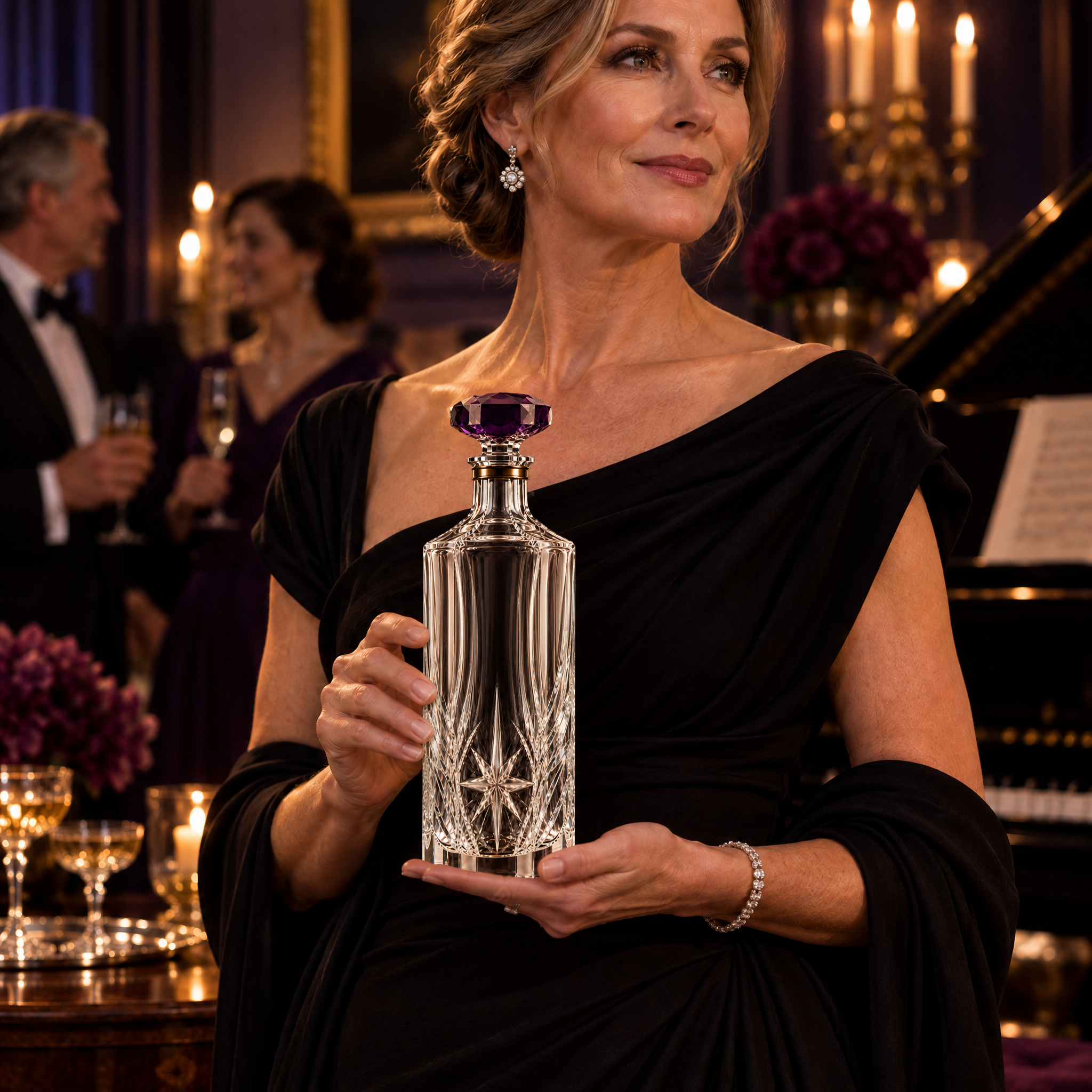 Kaelvorny Amethyst Nocturne Luxury Crystal Decanter — The Heirloom Facets Collection