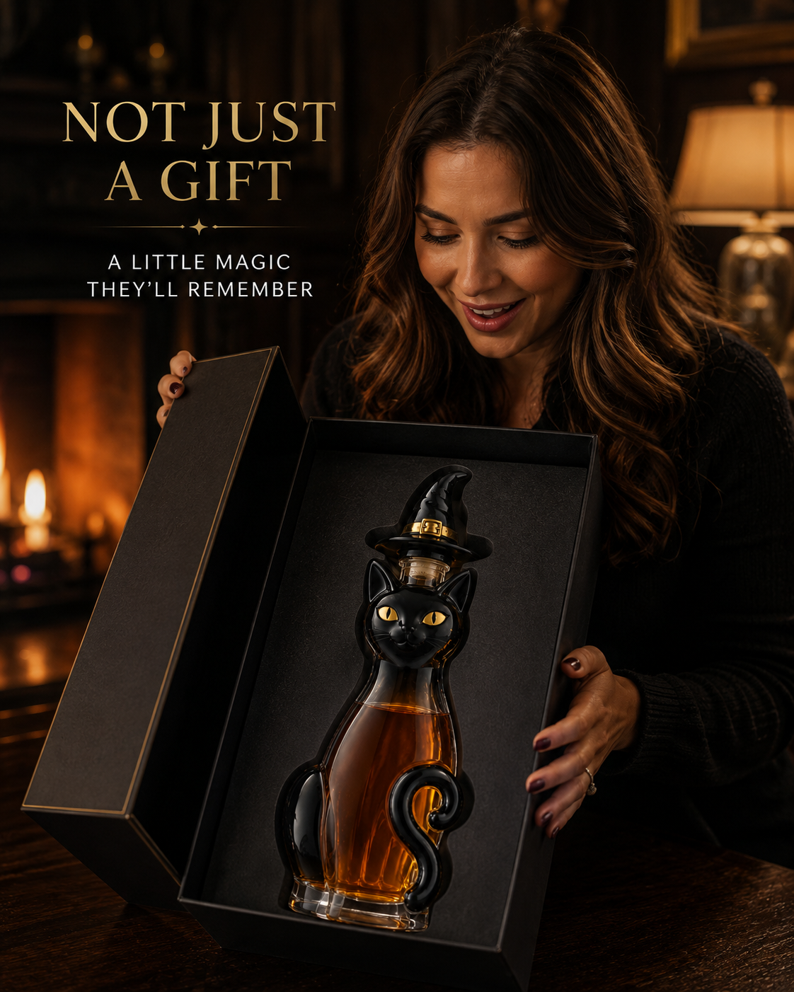 Black Cat Witch Wine Bottle Halloween Series Wine Bottle &ndash; Black Cat Witch Wine Bottle product view