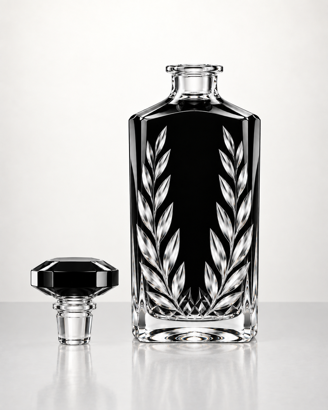 The Kaelvorny Midnight Laurel — Luxury Crystal Decanter