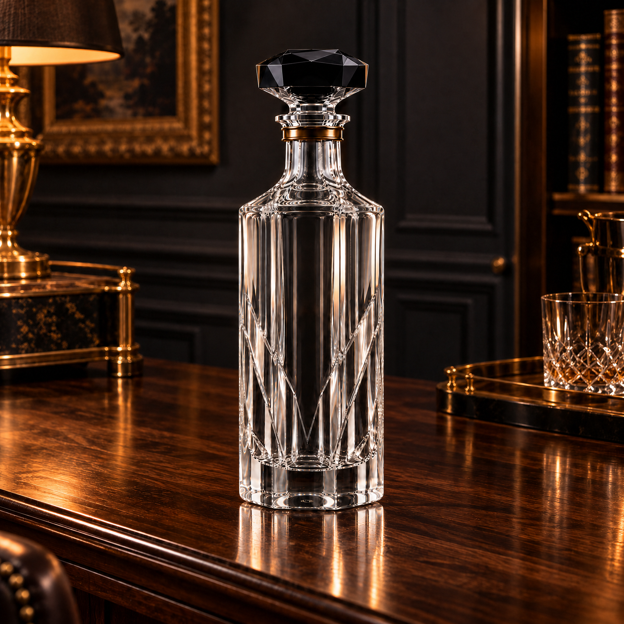 Kaelvorny Obsidian Sovereign Luxury Crystal Decanter — The Heirloom Facets Collection
