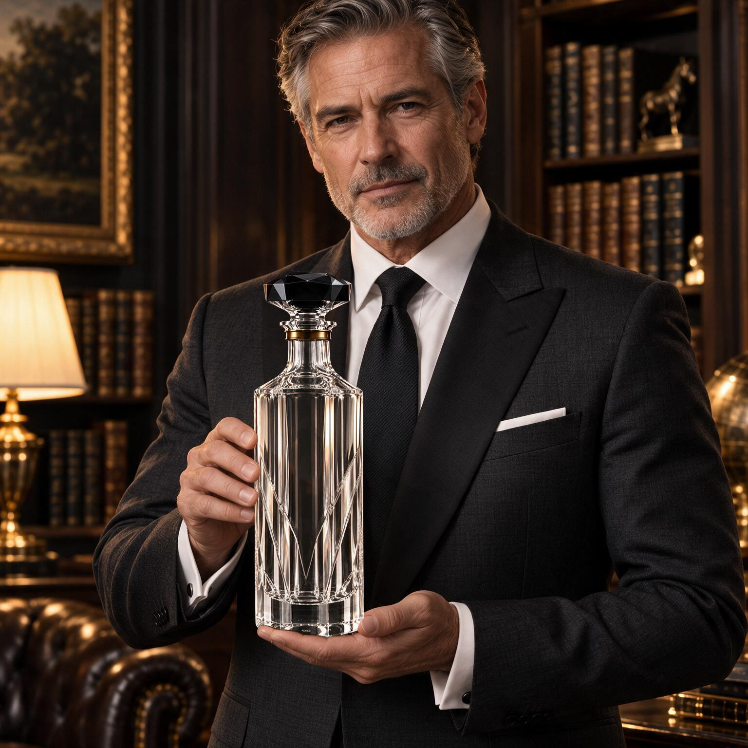 Kaelvorny Obsidian Sovereign Luxury Crystal Decanter — The Heirloom Facets Collection