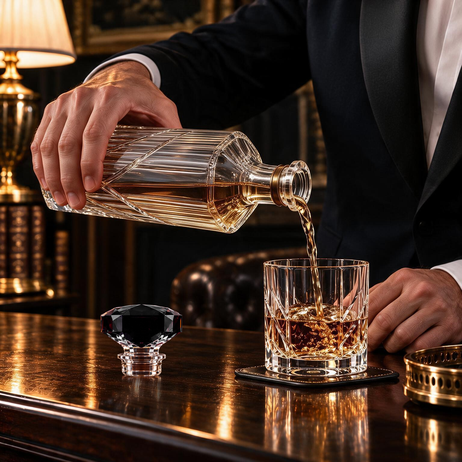 Kaelvorny Obsidian Sovereign Luxury Crystal Decanter — The Heirloom Facets Collection