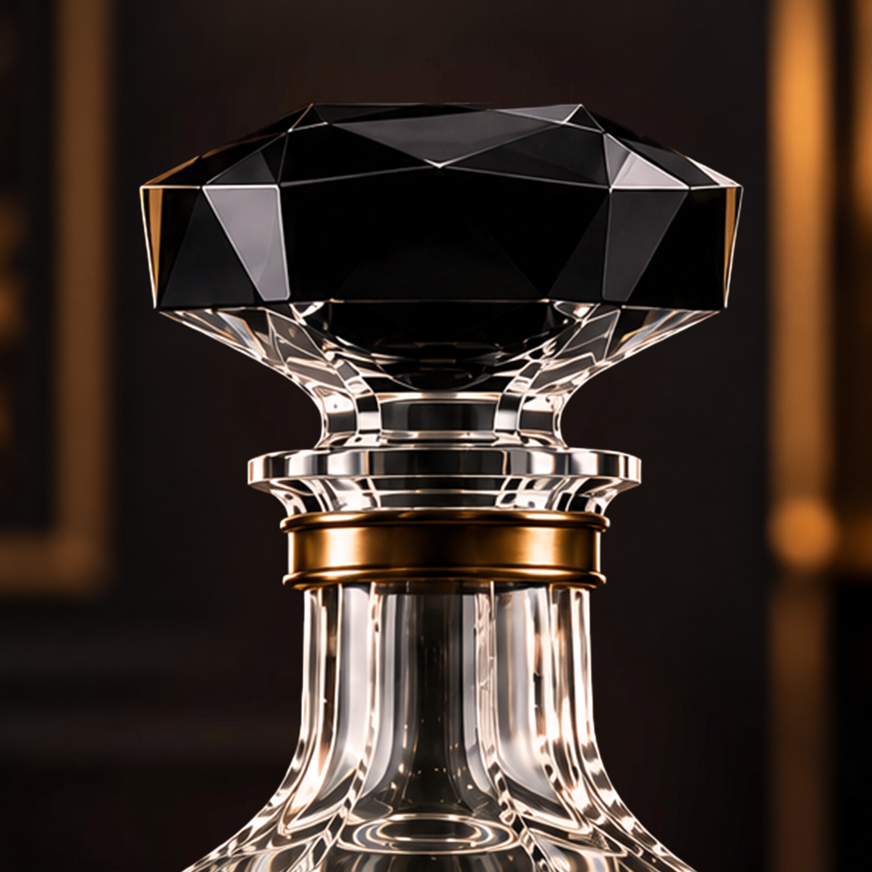 Kaelvorny Obsidian Sovereign Luxury Crystal Decanter — The Heirloom Facets Collection