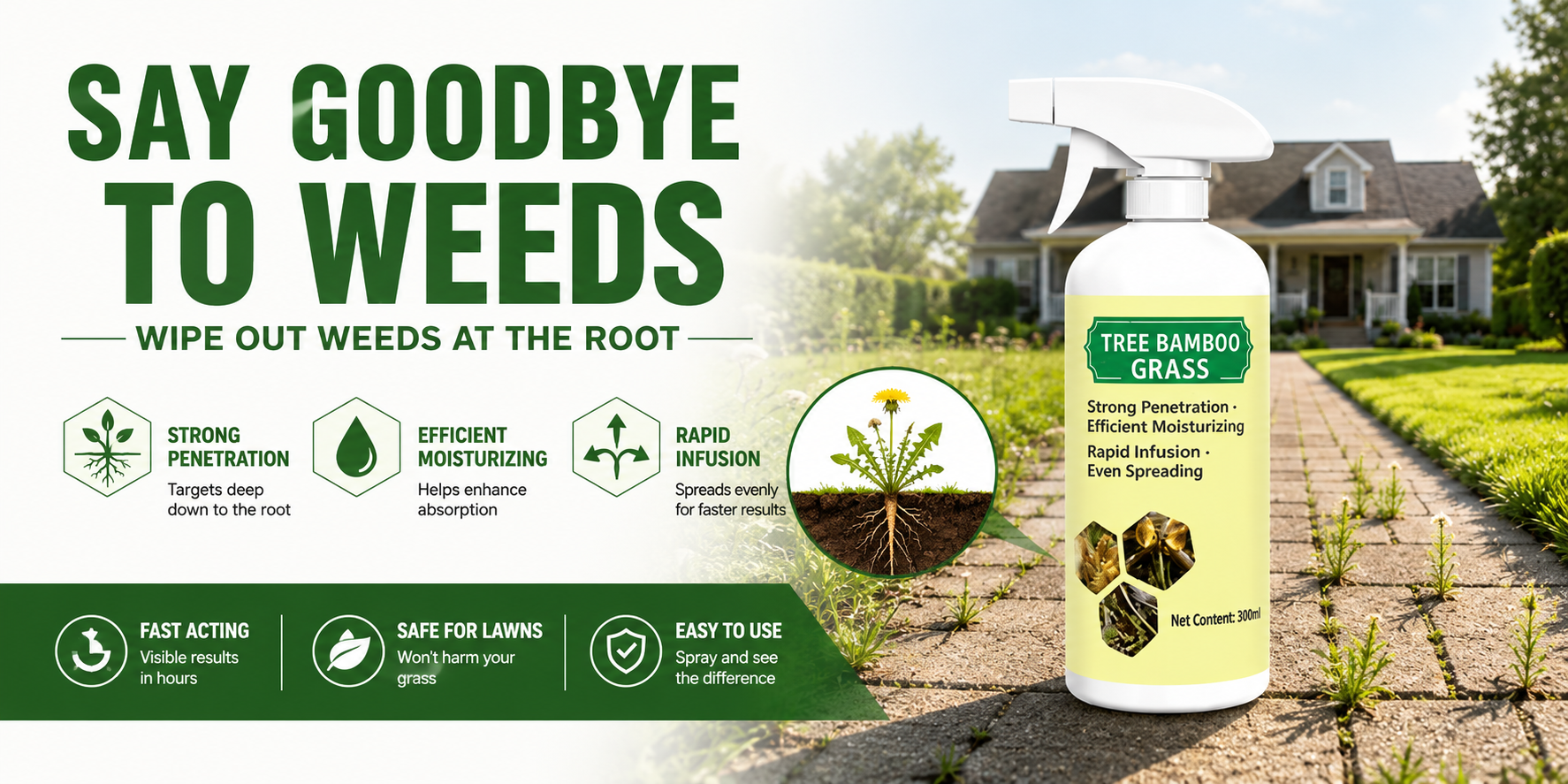 Fast Acting Natural Weed and Grass Killer