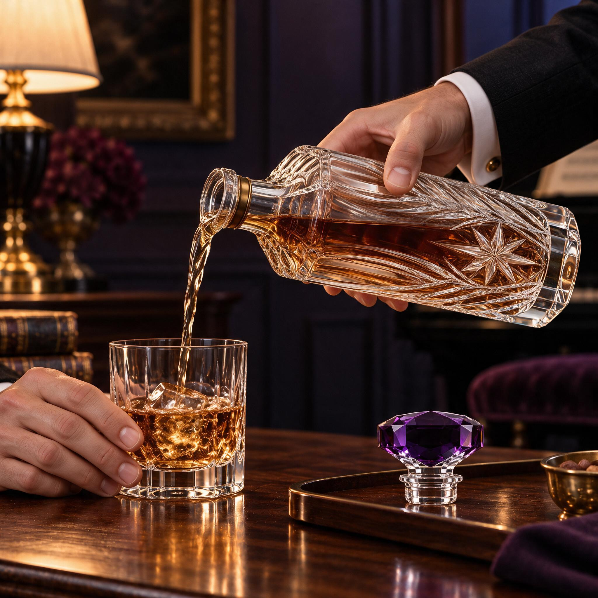 Kaelvorny Amethyst Nocturne Luxury Crystal Decanter — The Heirloom Facets Collection
